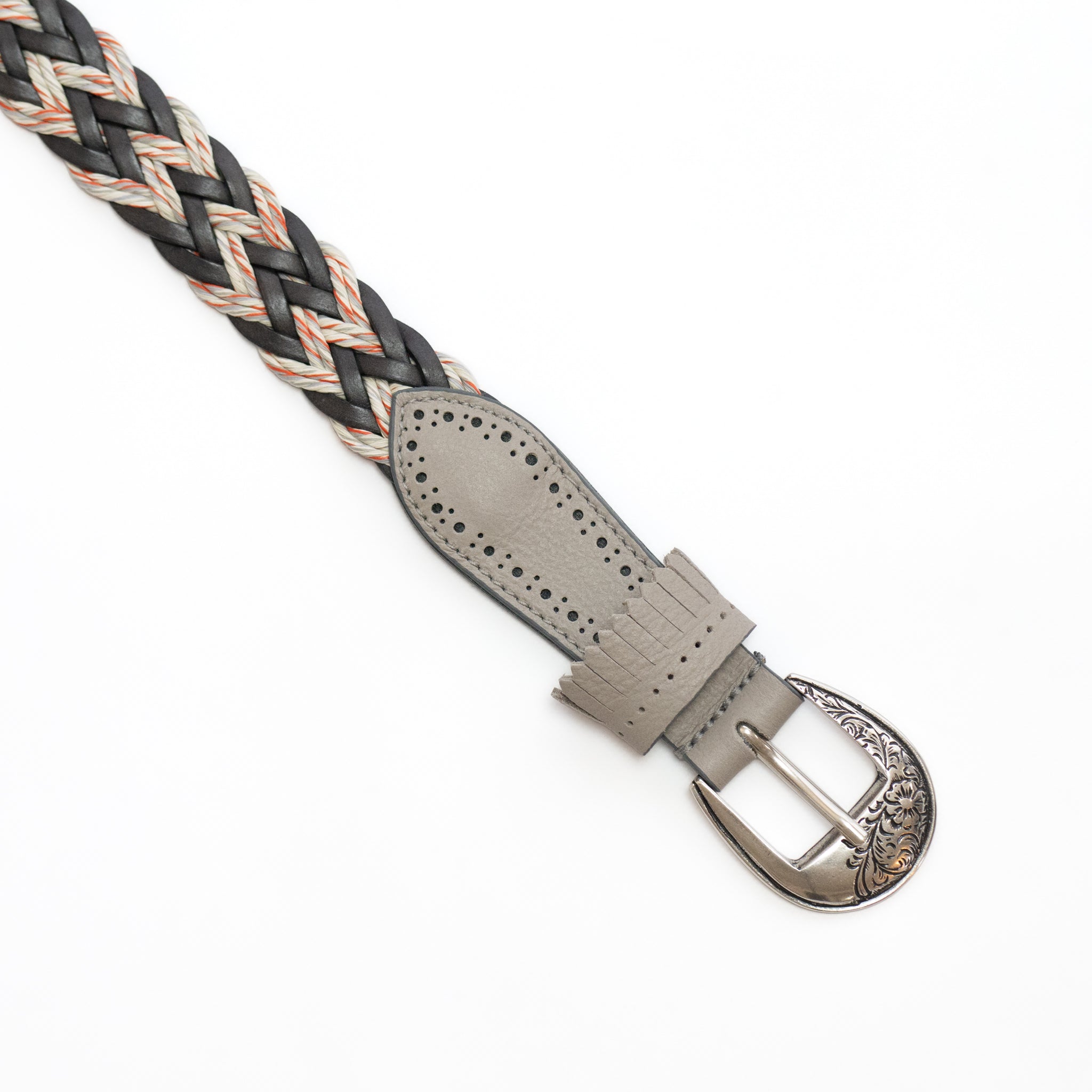 frangia 2° | Leather combination mesh BELT / SILVER & GOLD BUCKLE