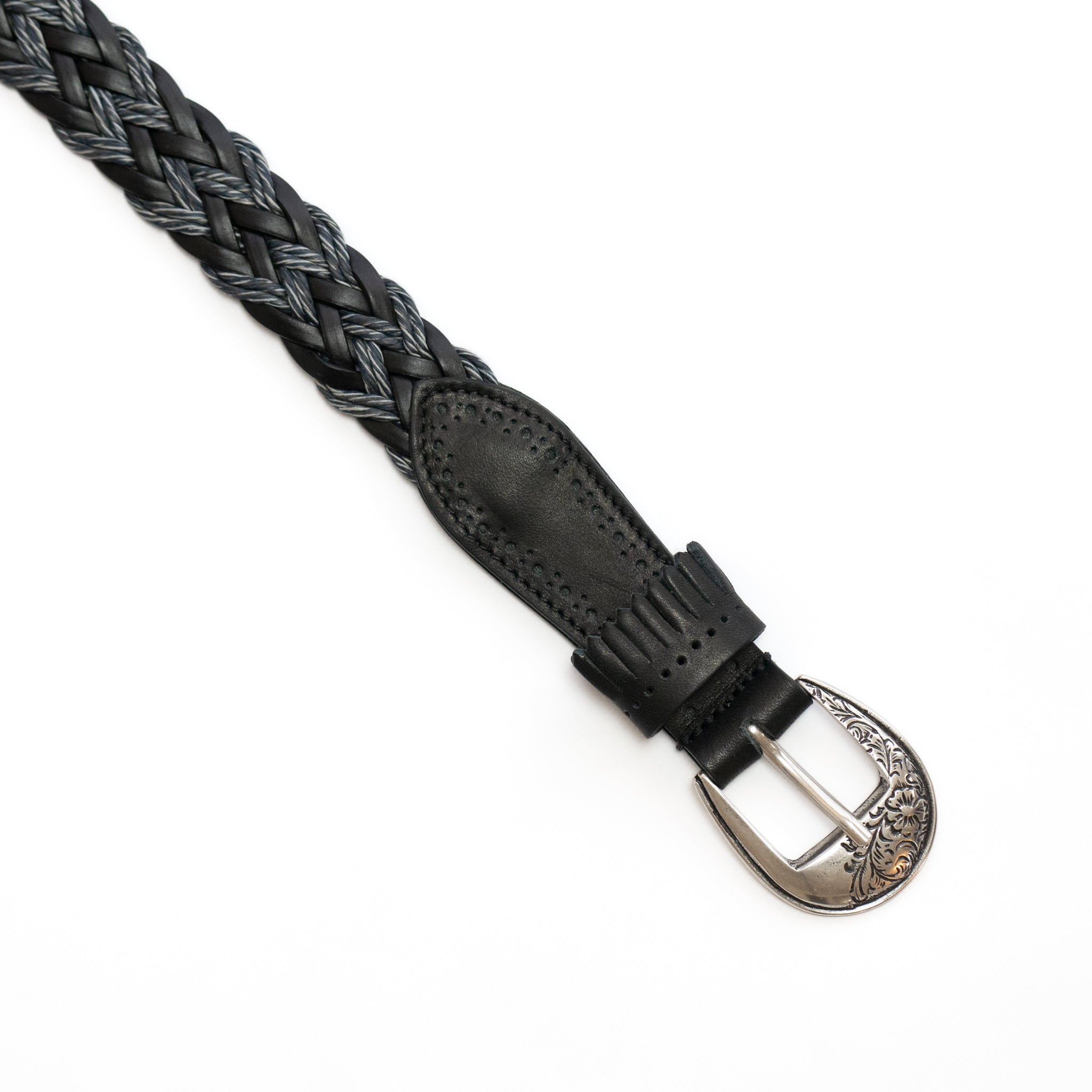 frangia 2° | Leather combination mesh BELT / SILVER & GOLD BUCKLE