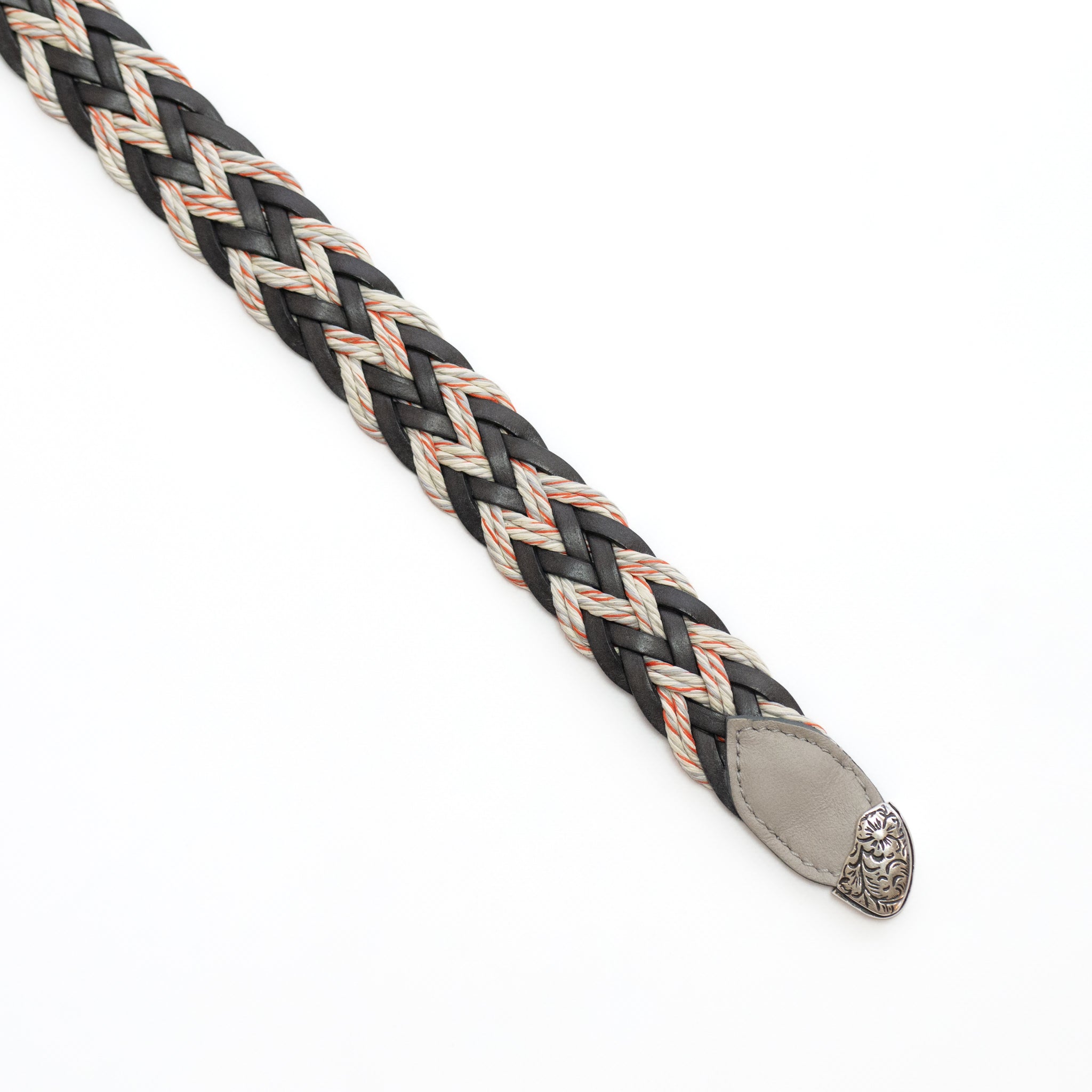 frangia 2° | Leather combination mesh BELT / SILVER & GOLD BUCKLE