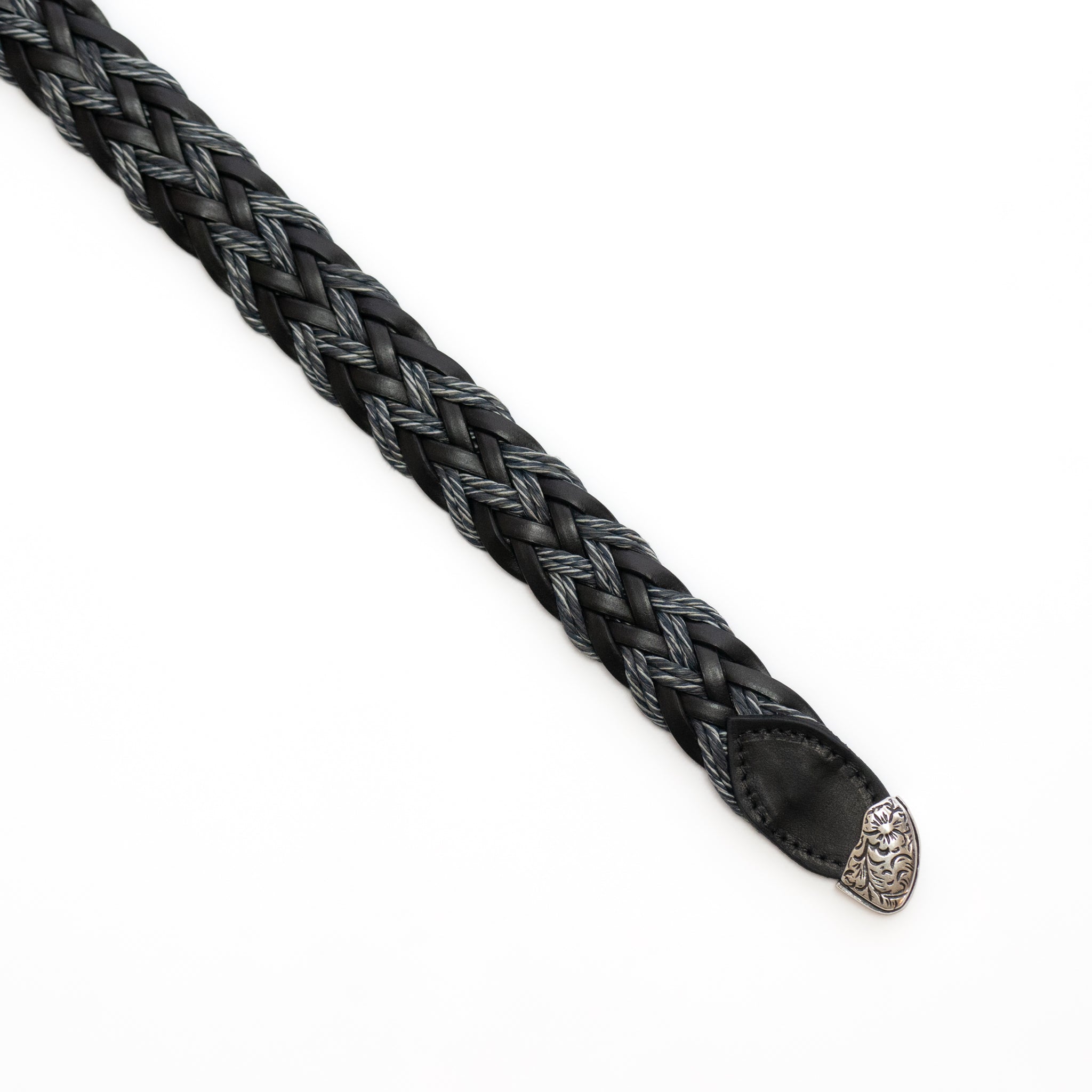frangia 2° | Leather combination mesh BELT / SILVER & GOLD BUCKLE