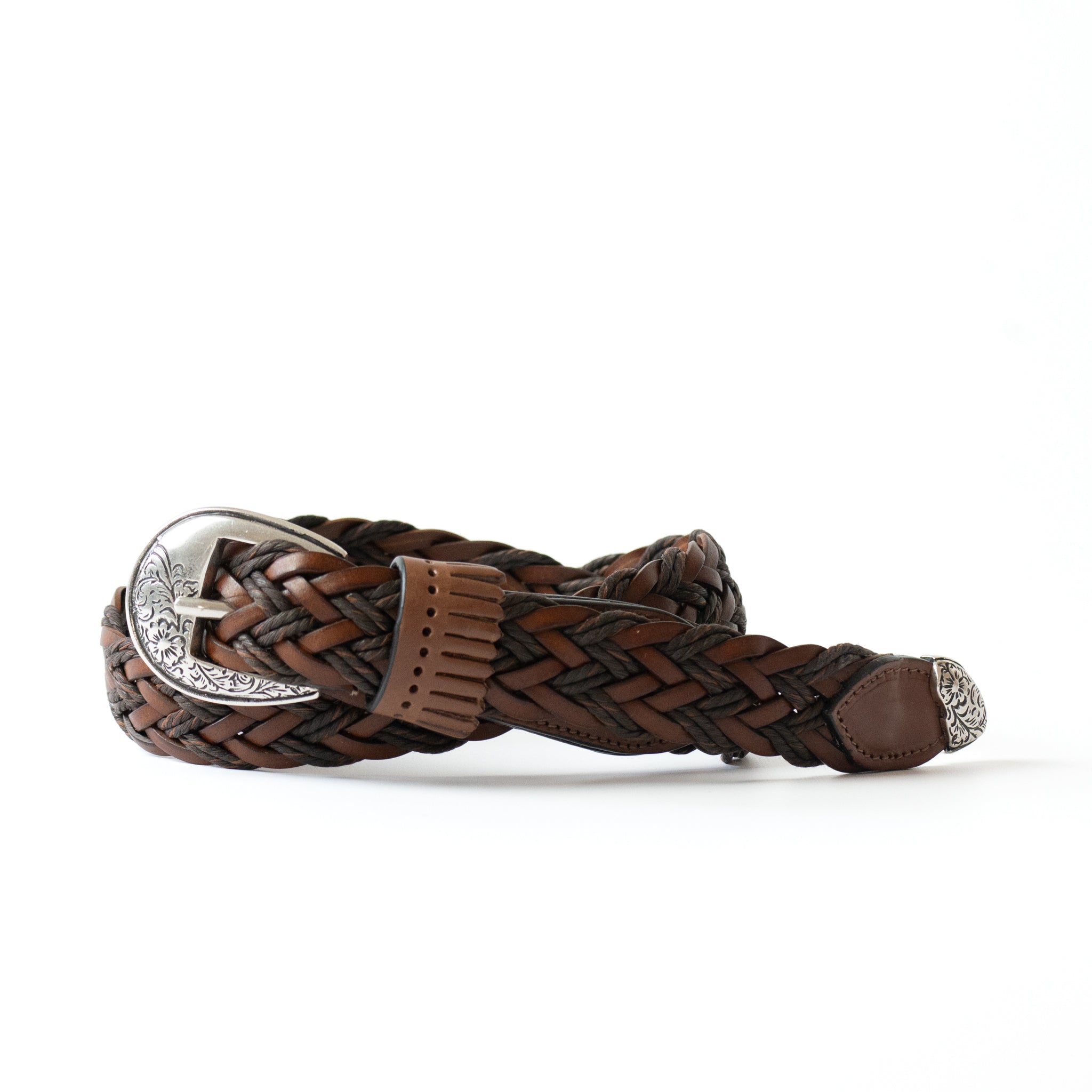 frangia 2° | Leather combination mesh BELT / SILVER & GOLD BUCKLE