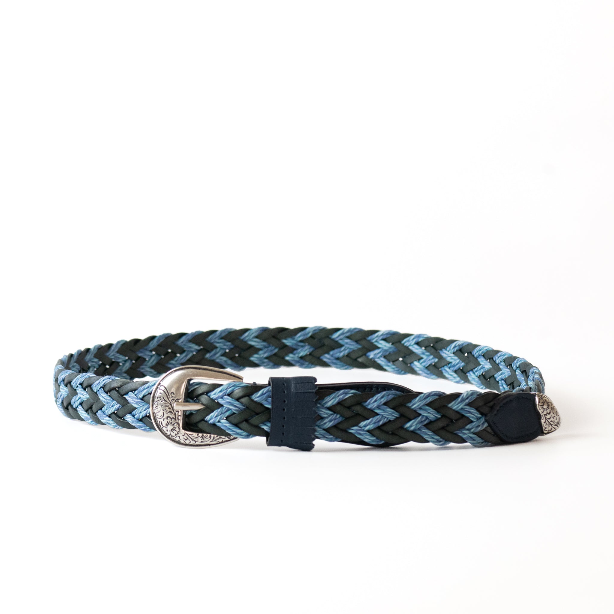 frangia 2° | Leather combination mesh BELT / SILVER & GOLD BUCKLE