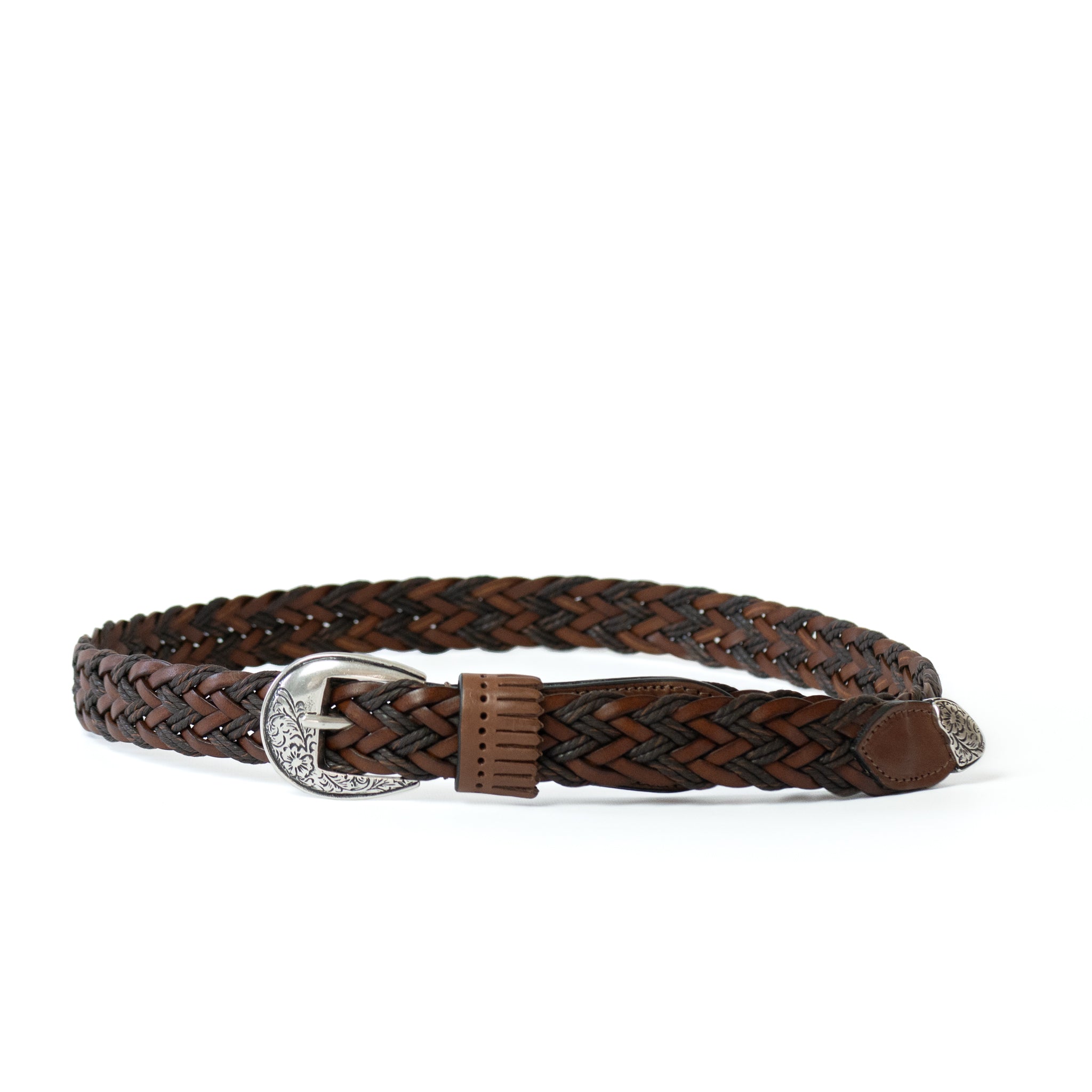 frangia 2° | Leather combination mesh BELT / SILVER & GOLD BUCKLE