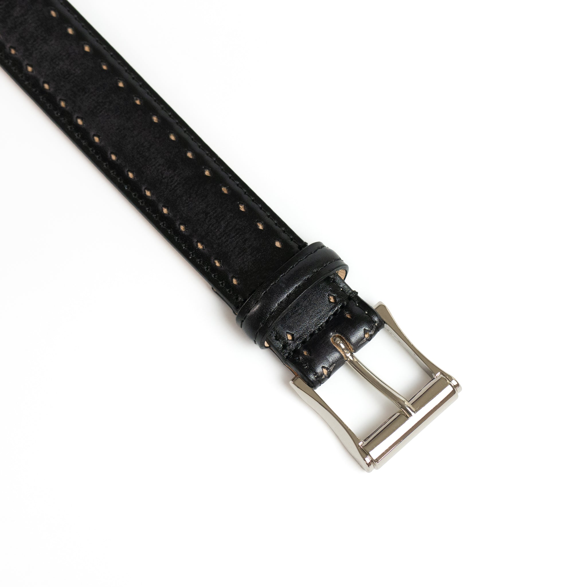 square buckle calf leather belt / medallion