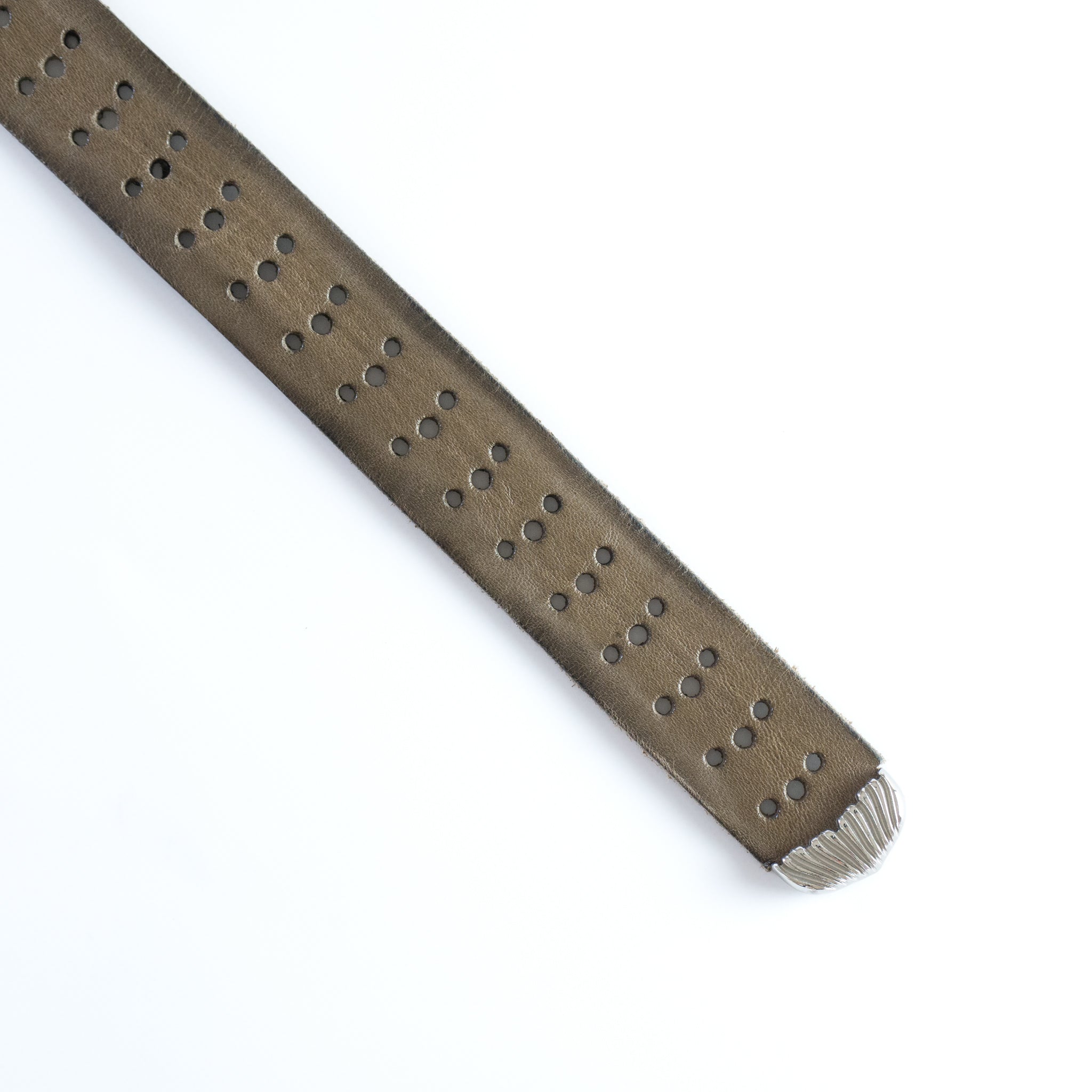 PERFORATED LEATHER WESTERN BELT |W05