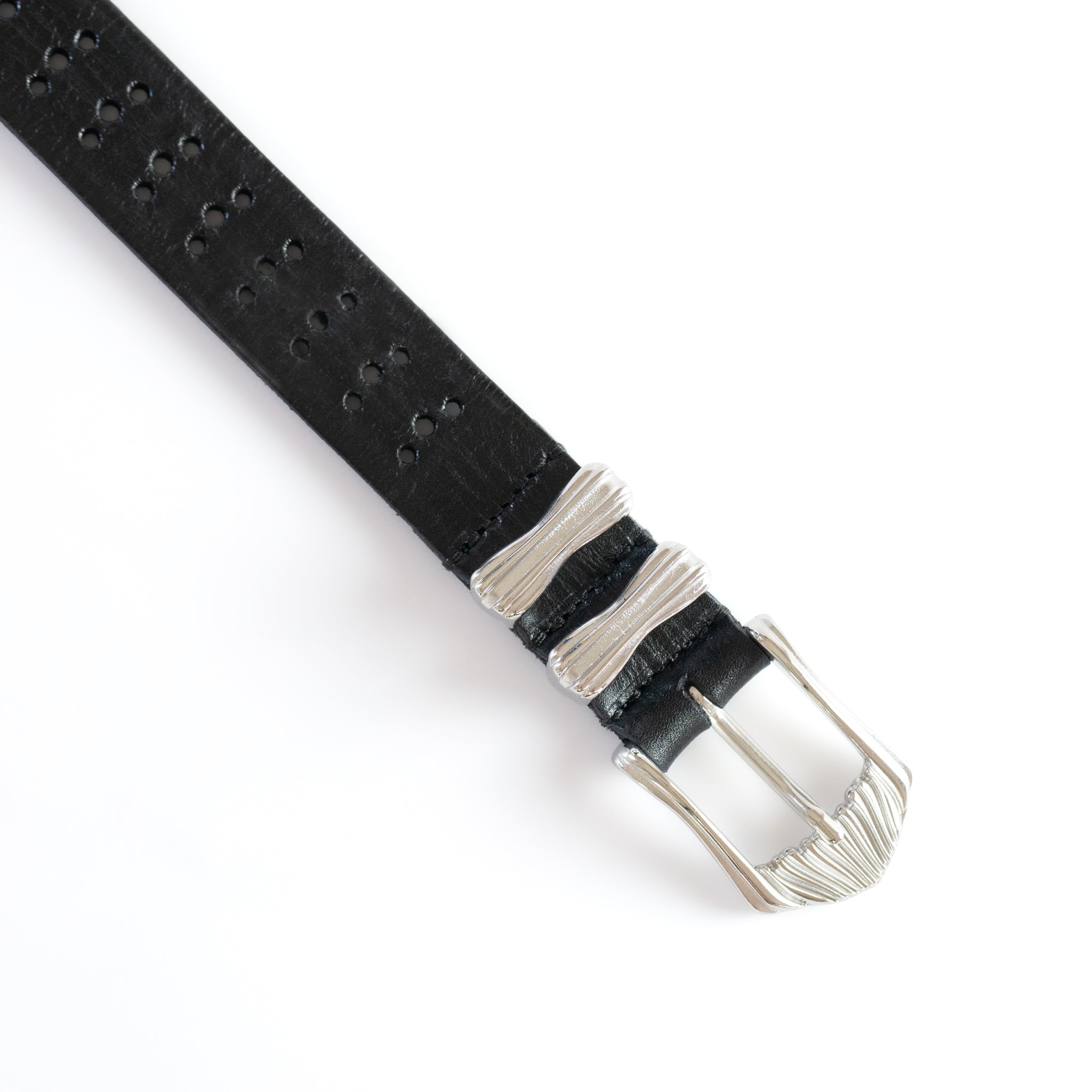 PERFORATED LEATHER WESTERN BELT |W05