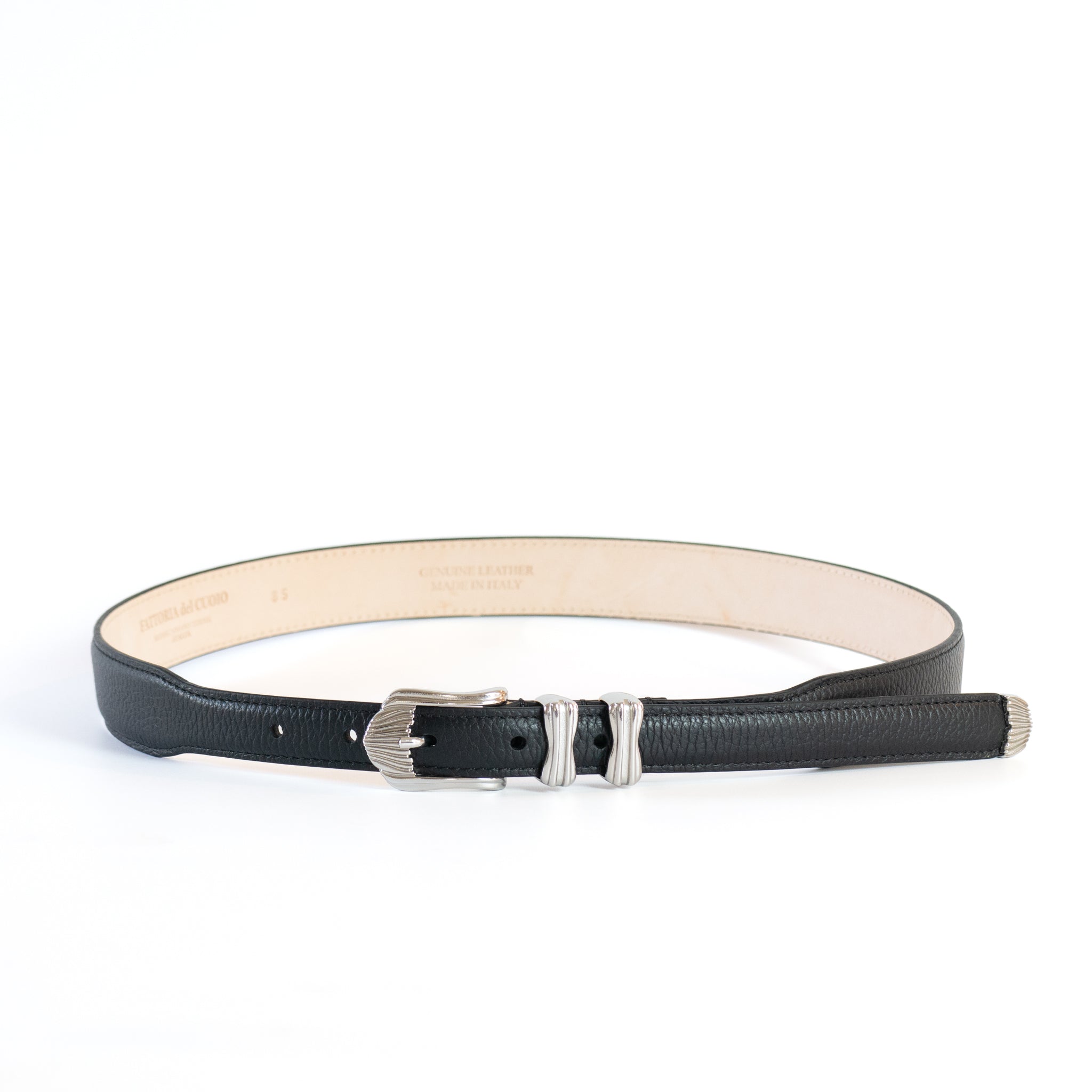 SHRINK EMBOSSED LEATHER WESTERN BELT | W05
