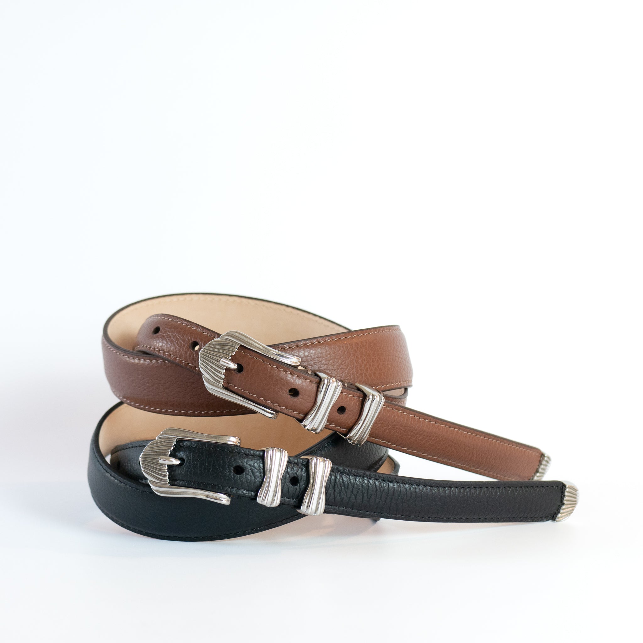 SHRINK EMBOSSED LEATHER WESTERN BELT | W05