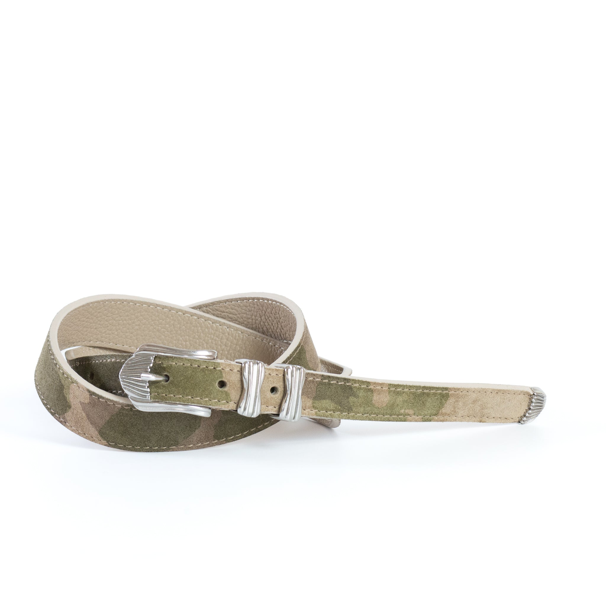 CAMOUFLAGE SUEDE LEATHER WESTERN BELT | W05