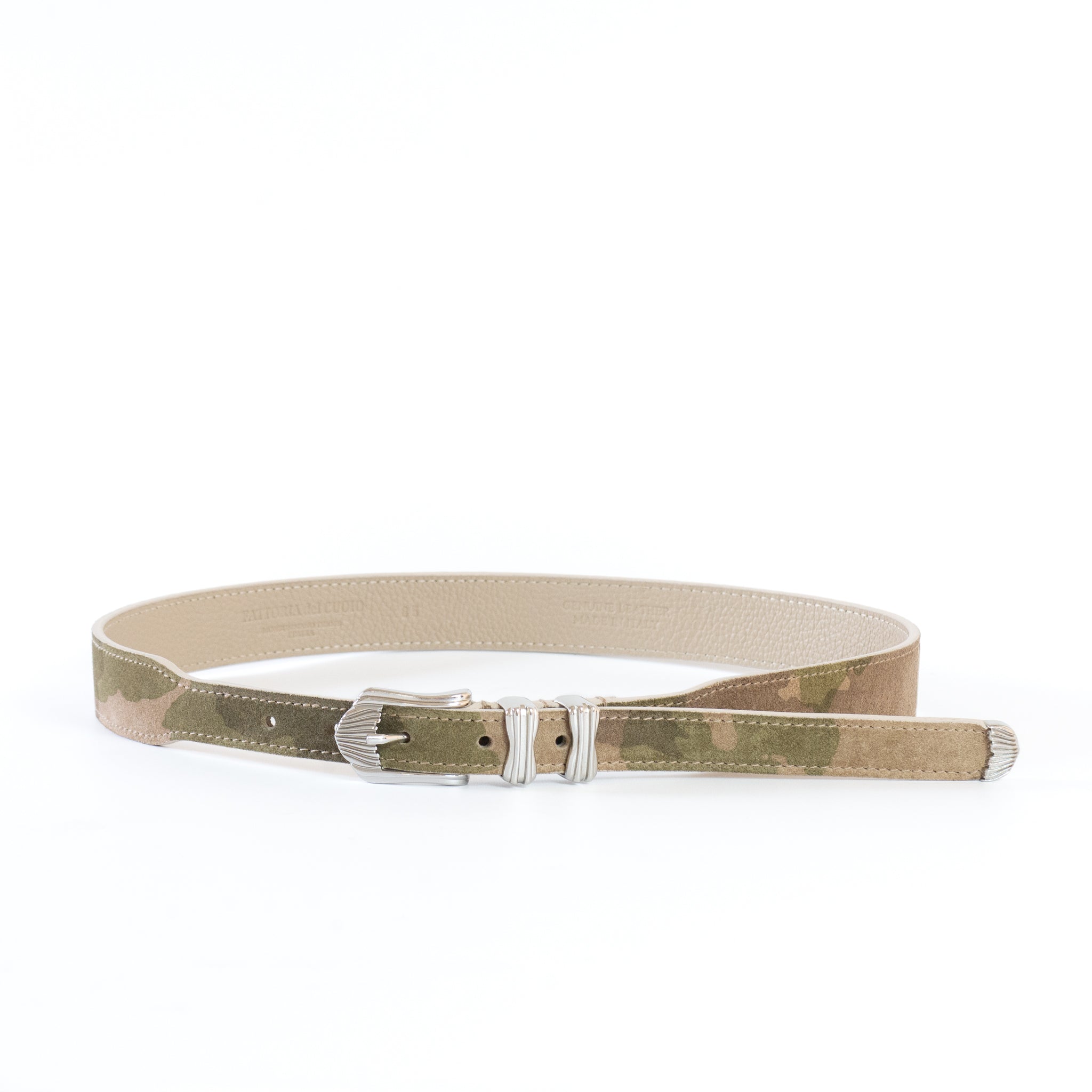 CAMOUFLAGE SUEDE LEATHER WESTERN BELT | W05