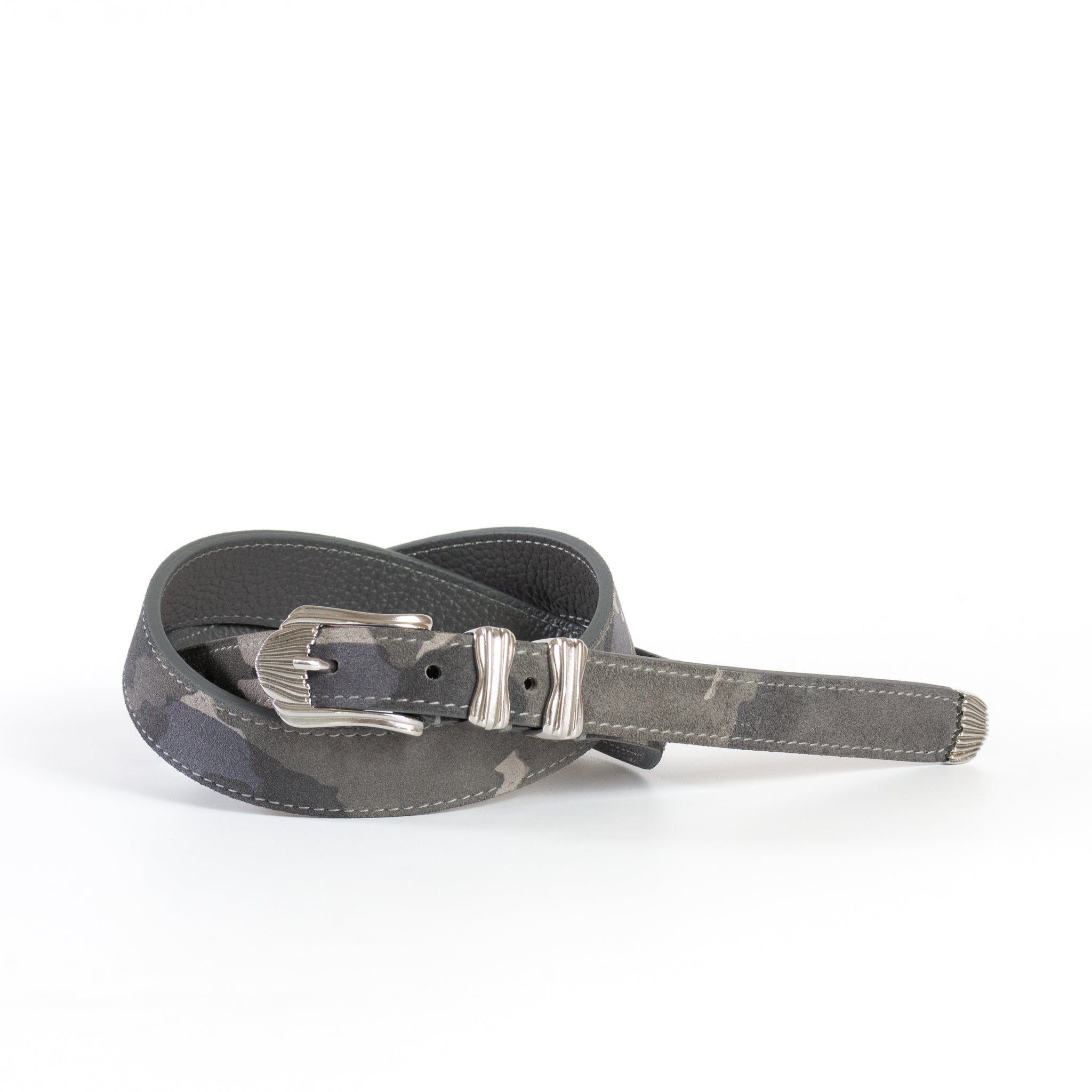 CAMOUFLAGE SUEDE LEATHER WESTERN BELT | W05