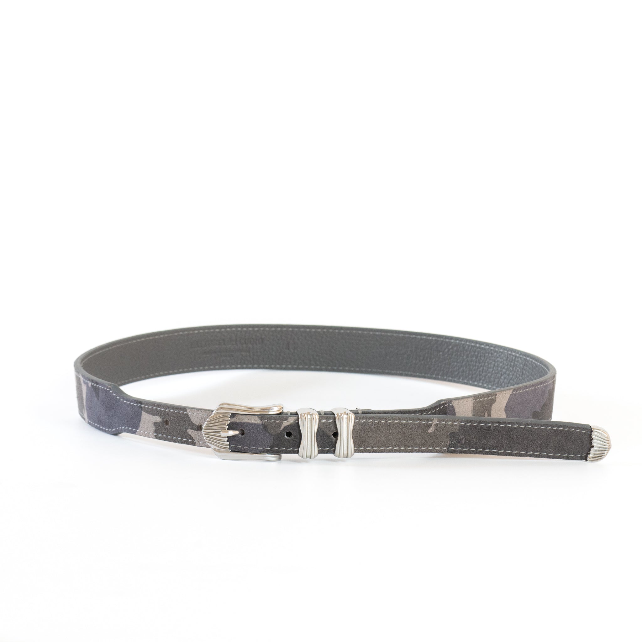 CAMOUFLAGE SUEDE LEATHER WESTERN BELT | W05