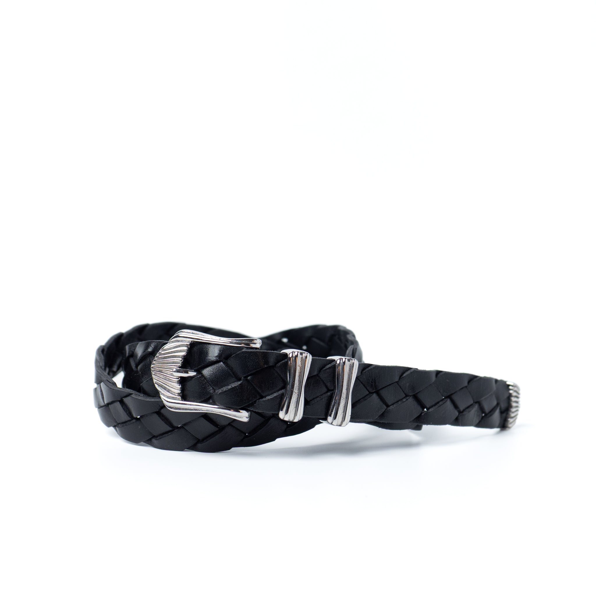 HAND-BRAIDED / leather western mesh belt | W05
