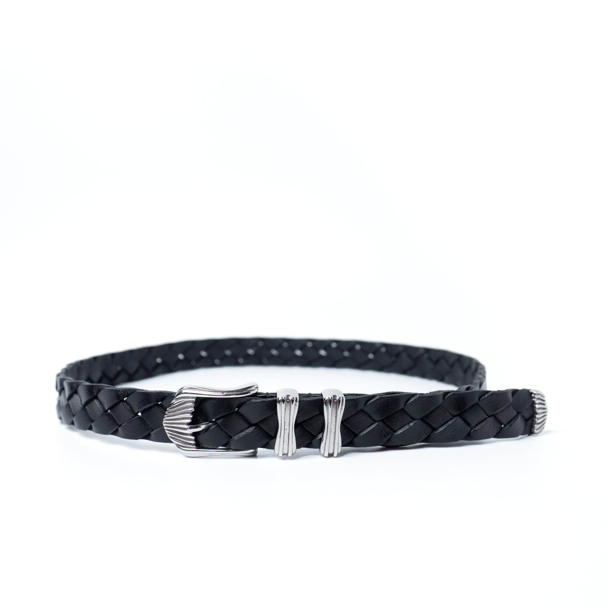HAND-BRAIDED / leather western mesh belt | W05