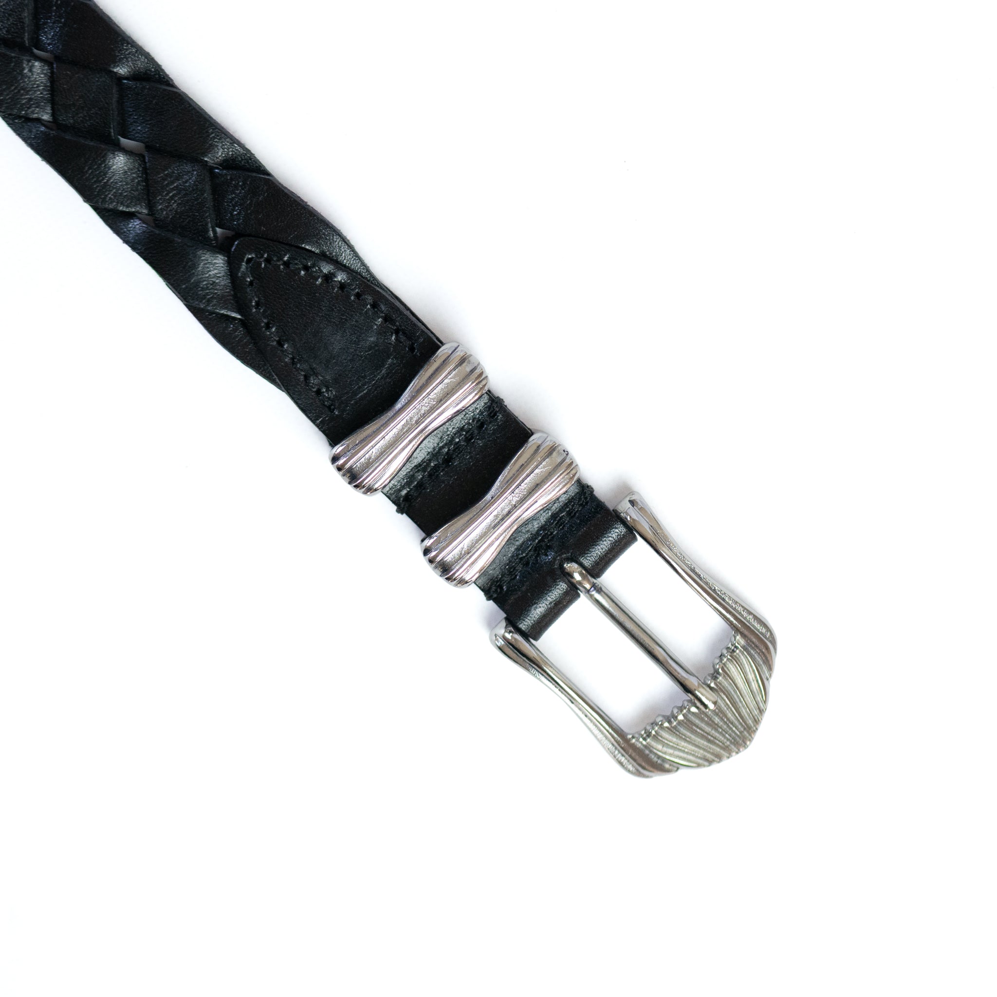 HAND-BRAIDED / leather western mesh belt | W05