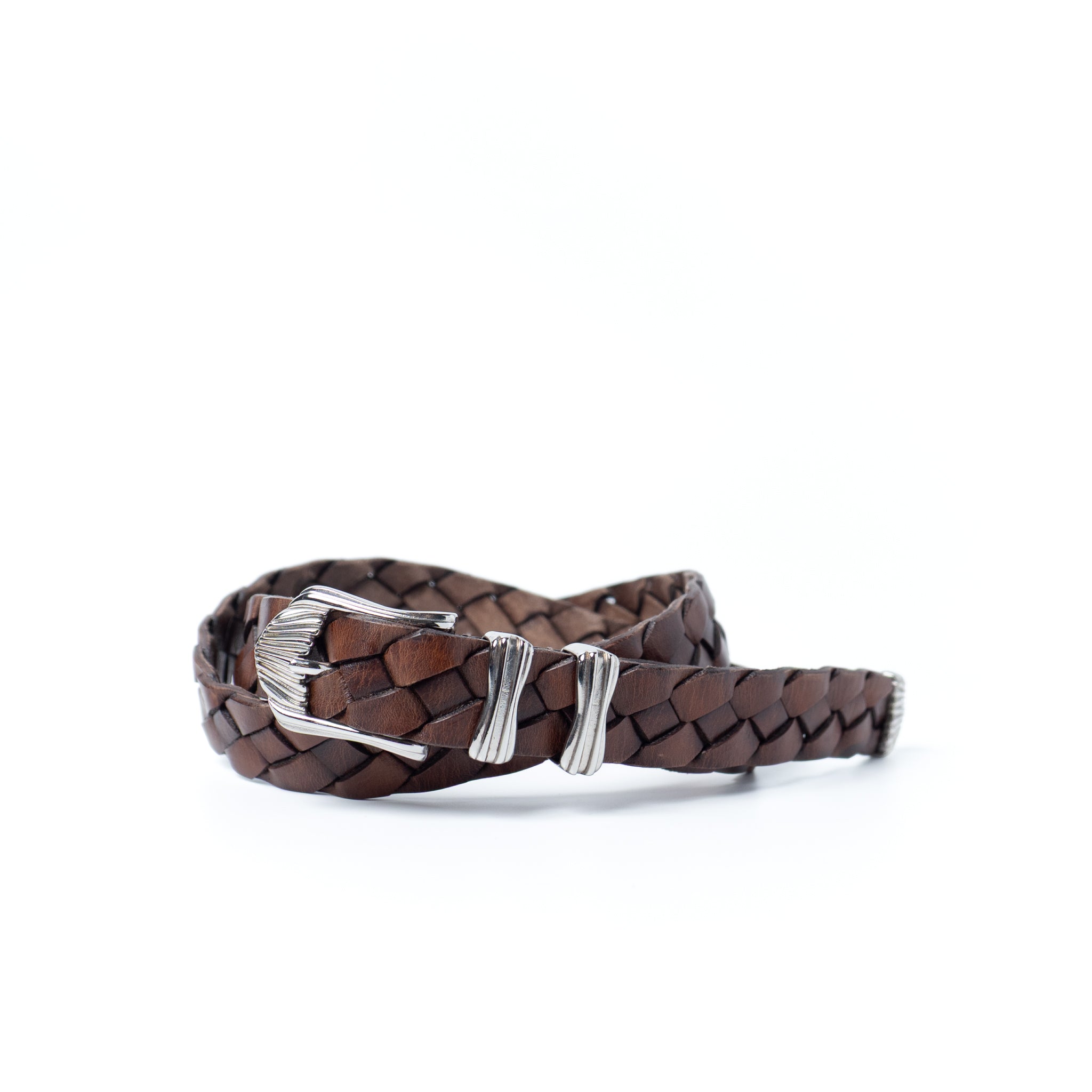 HAND-BRAIDED / leather western mesh belt | W05