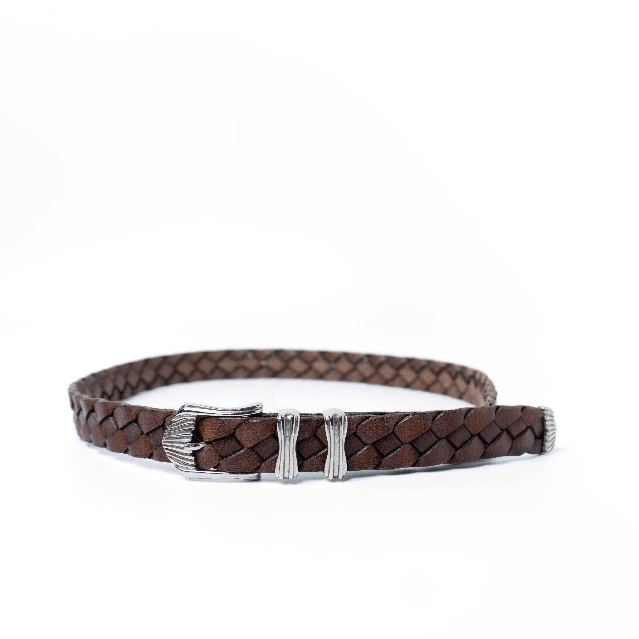 HAND-BRAIDED / leather western mesh belt | W05