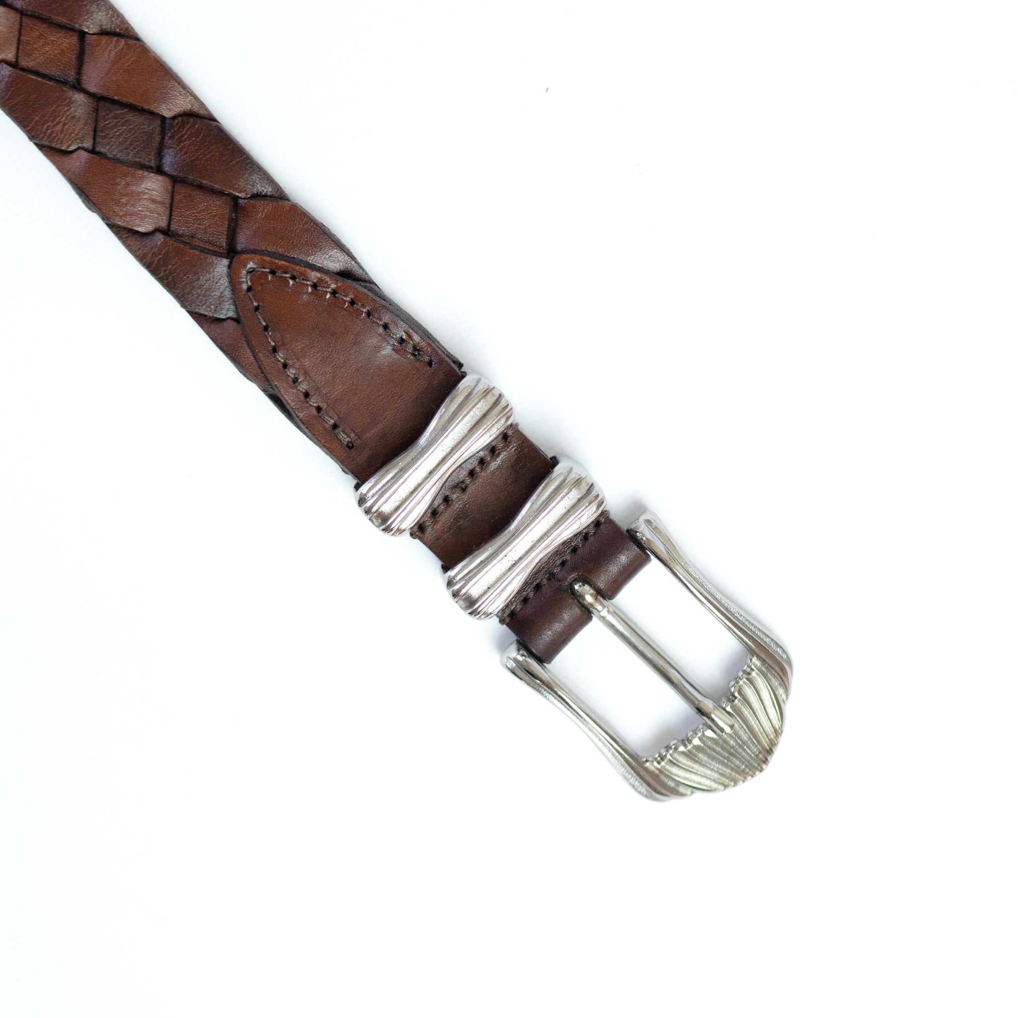 HAND-BRAIDED / leather western mesh belt | W05