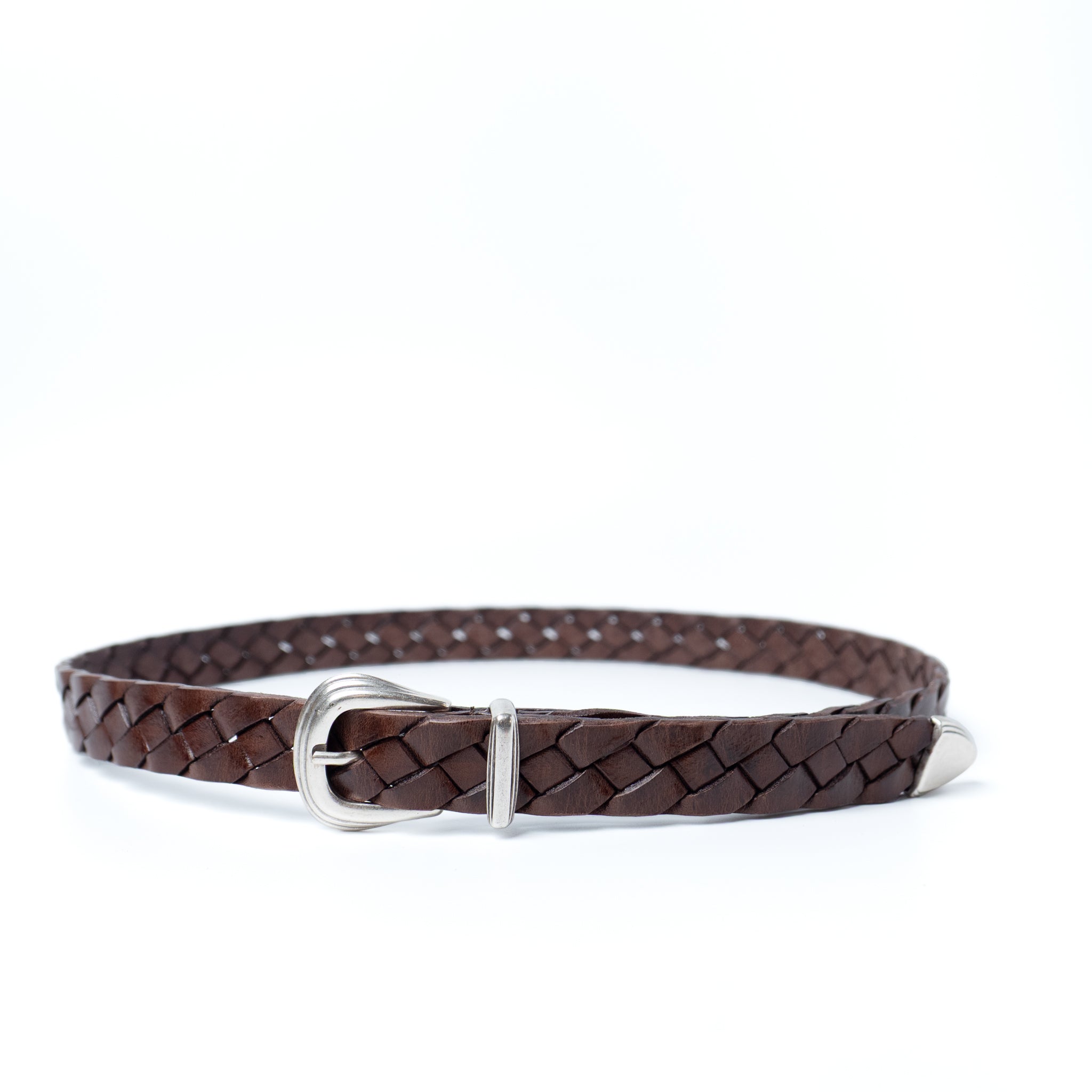 HAND-BRAIDED / leather western mesh belt | W06