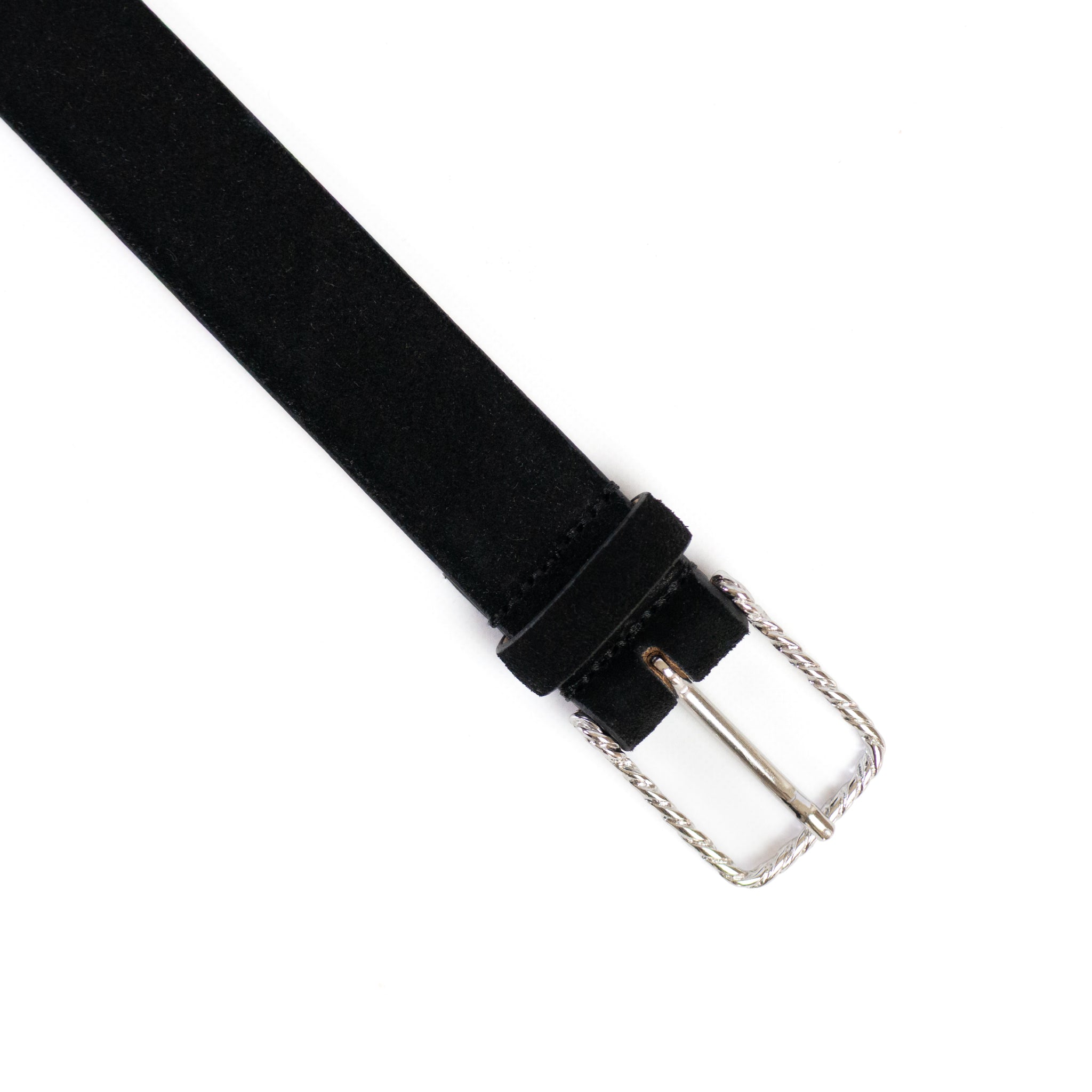 ROPE BUCKLE SUEDE BELT / SILVER BUCKLE
