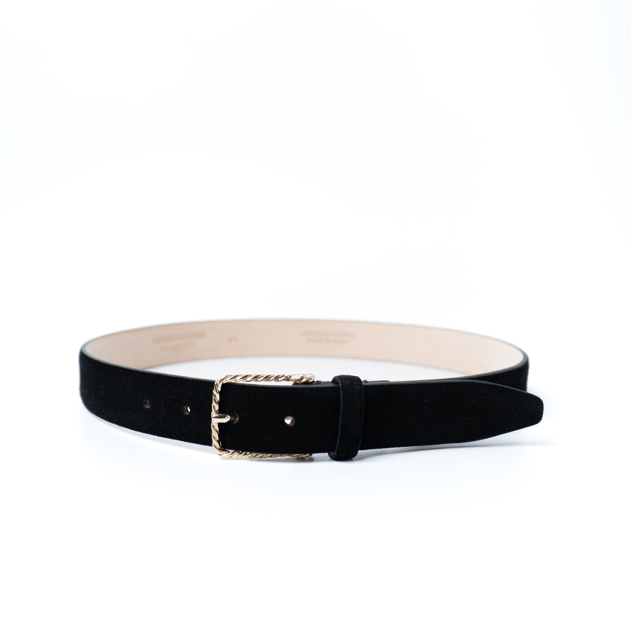 ROPE BUCKLE SUEDE BELT / GOLD BUCKLE