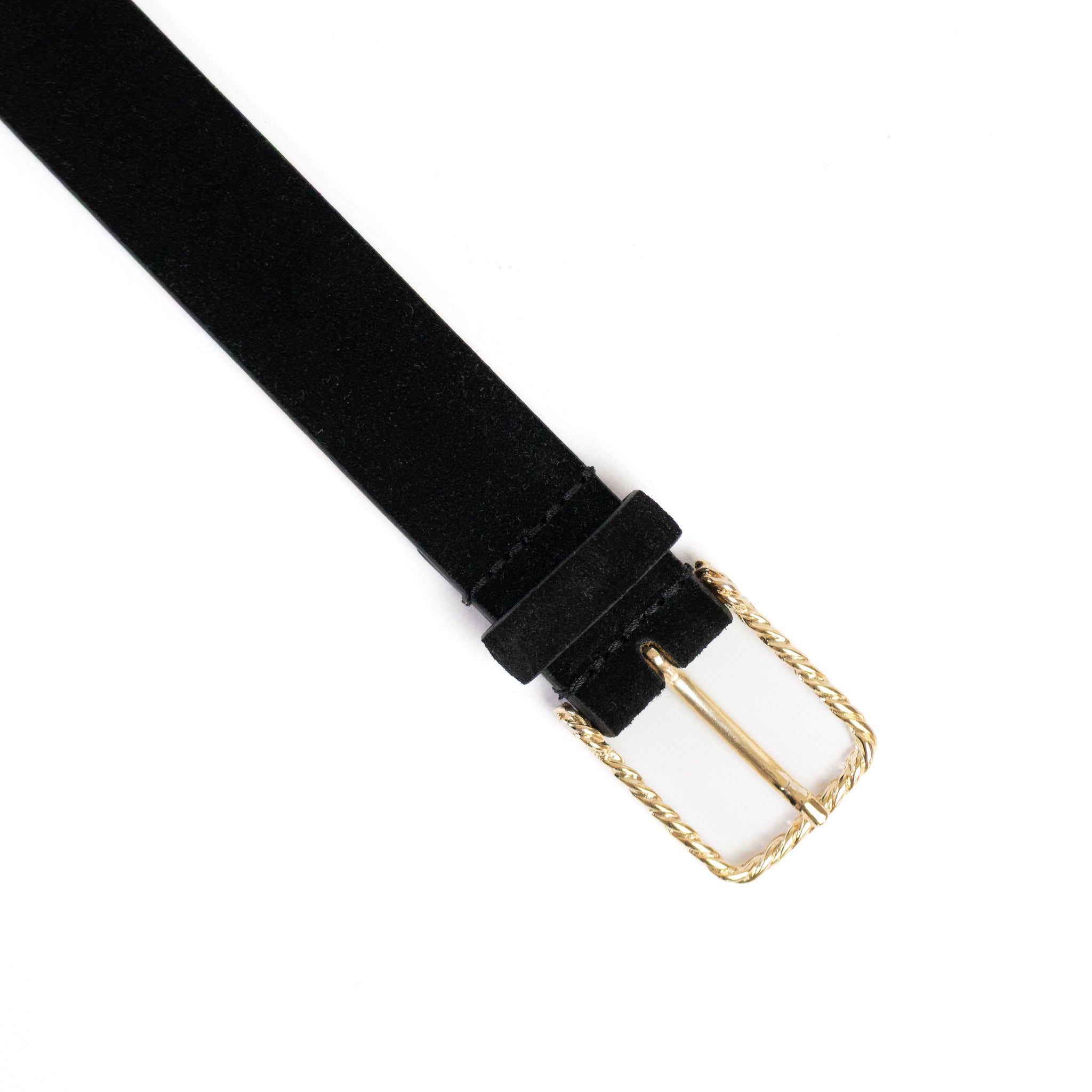 ROPE BUCKLE SUEDE BELT / GOLD BUCKLE