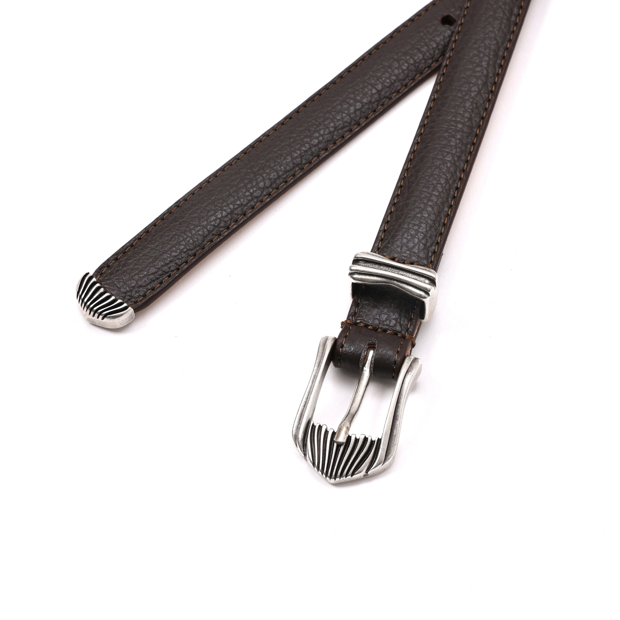 SHRINK EMBOSSED LEATHER WESTERN BELT | W05