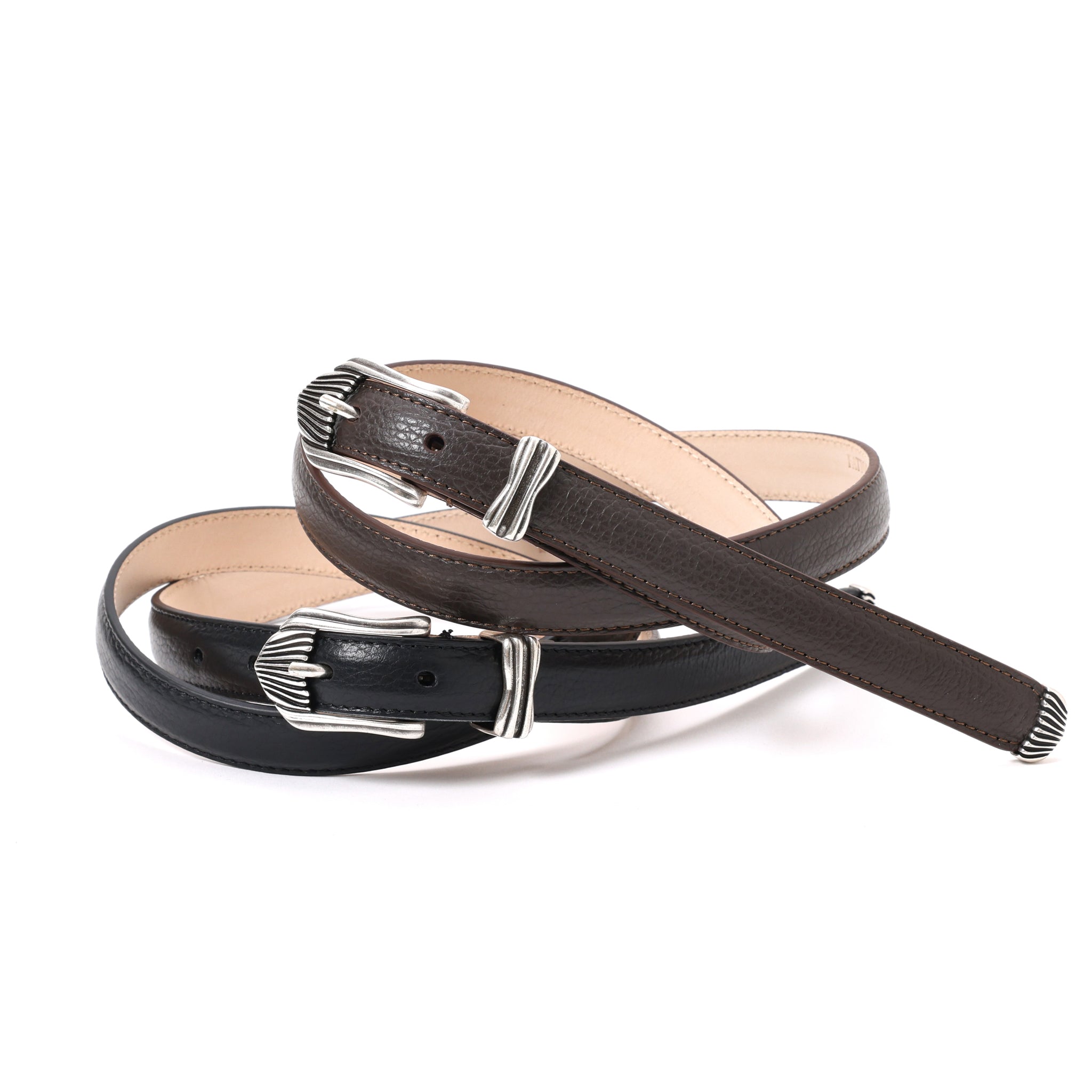 SHRINK EMBOSSED LEATHER WESTERN BELT | W05