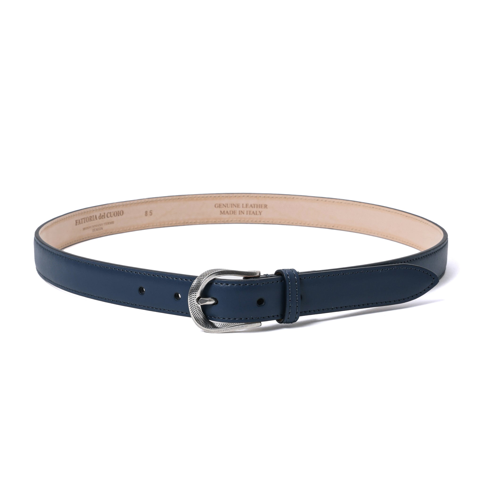 スムースレザー ツイストバックルベルト(SILVER) | 25mm