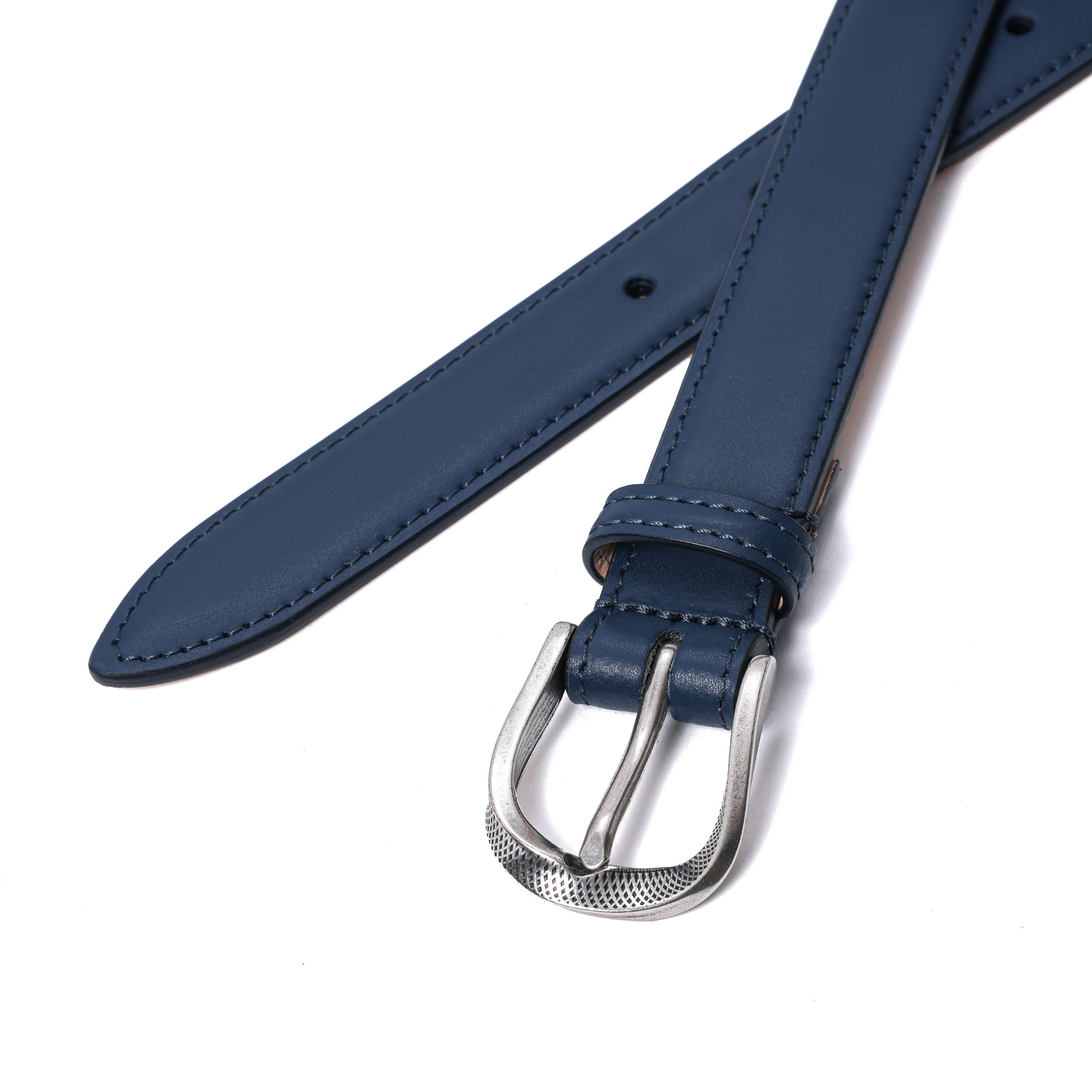 スムースレザー ツイストバックルベルト(SILVER) | 25mm