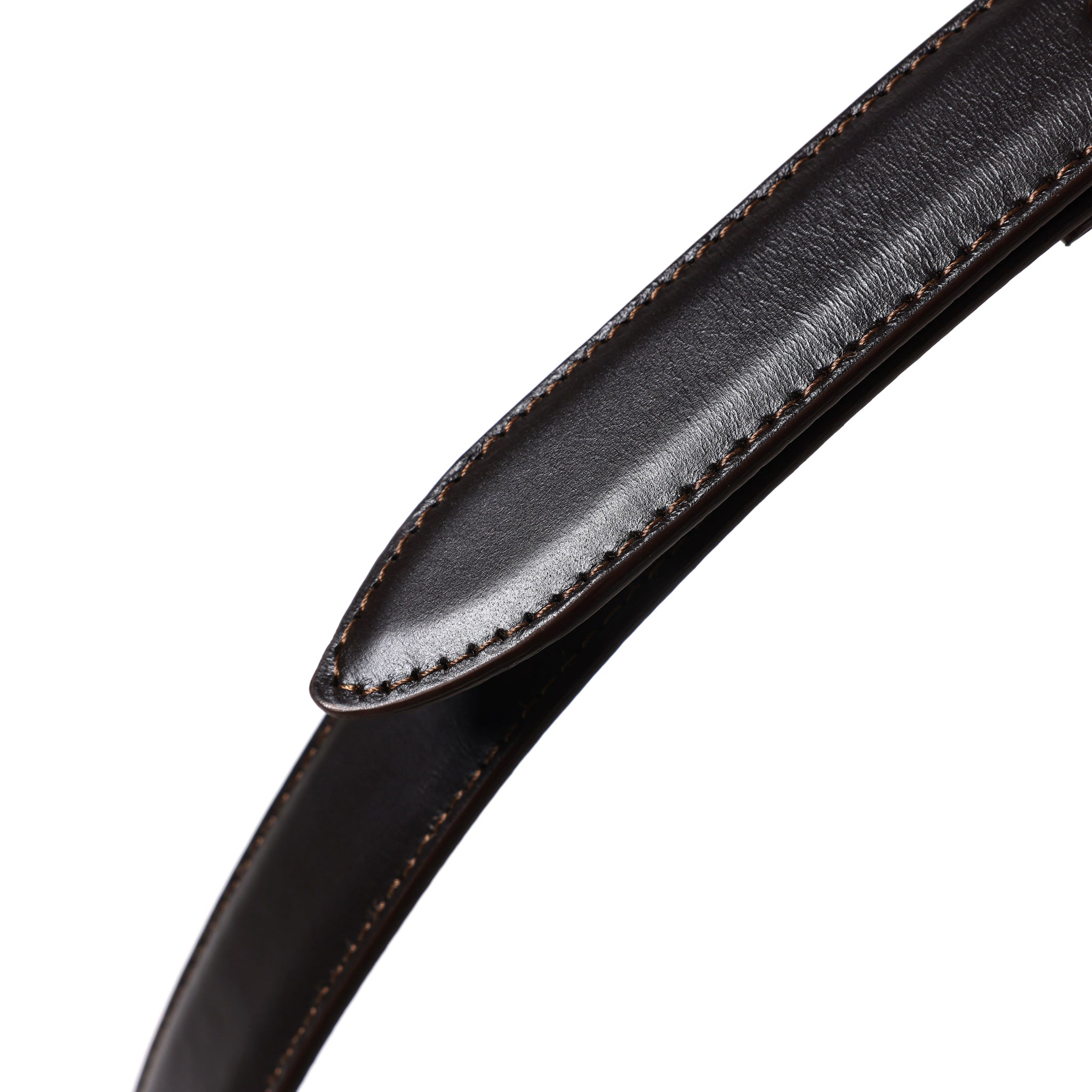 TWIST BUCKLE SMOOTH LEATHER BELT / GOLD BUCKLE