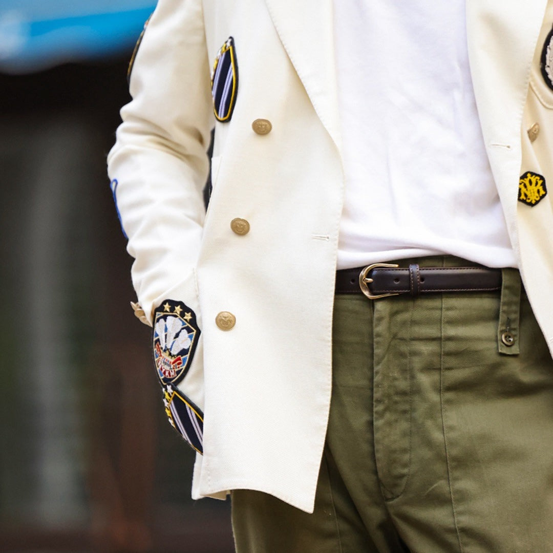 スムースレザー ツイストバックルベルト(GOLD) | 25mm