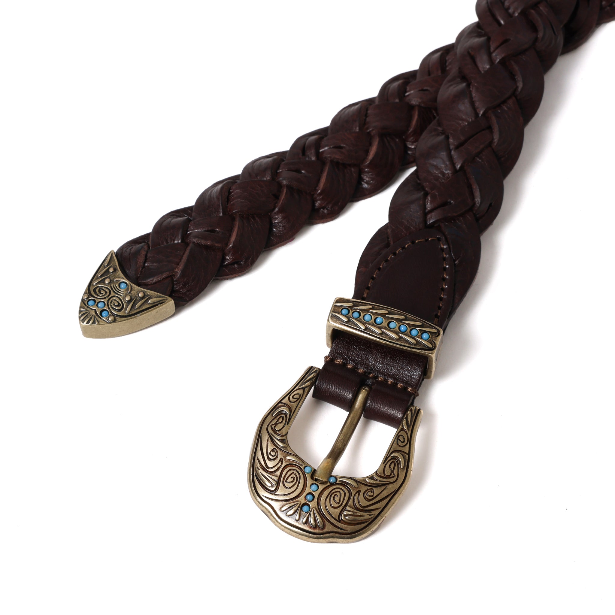 カウレザー ウェスタンメッシュベルト asolina W07 (GOLD) | 25mm