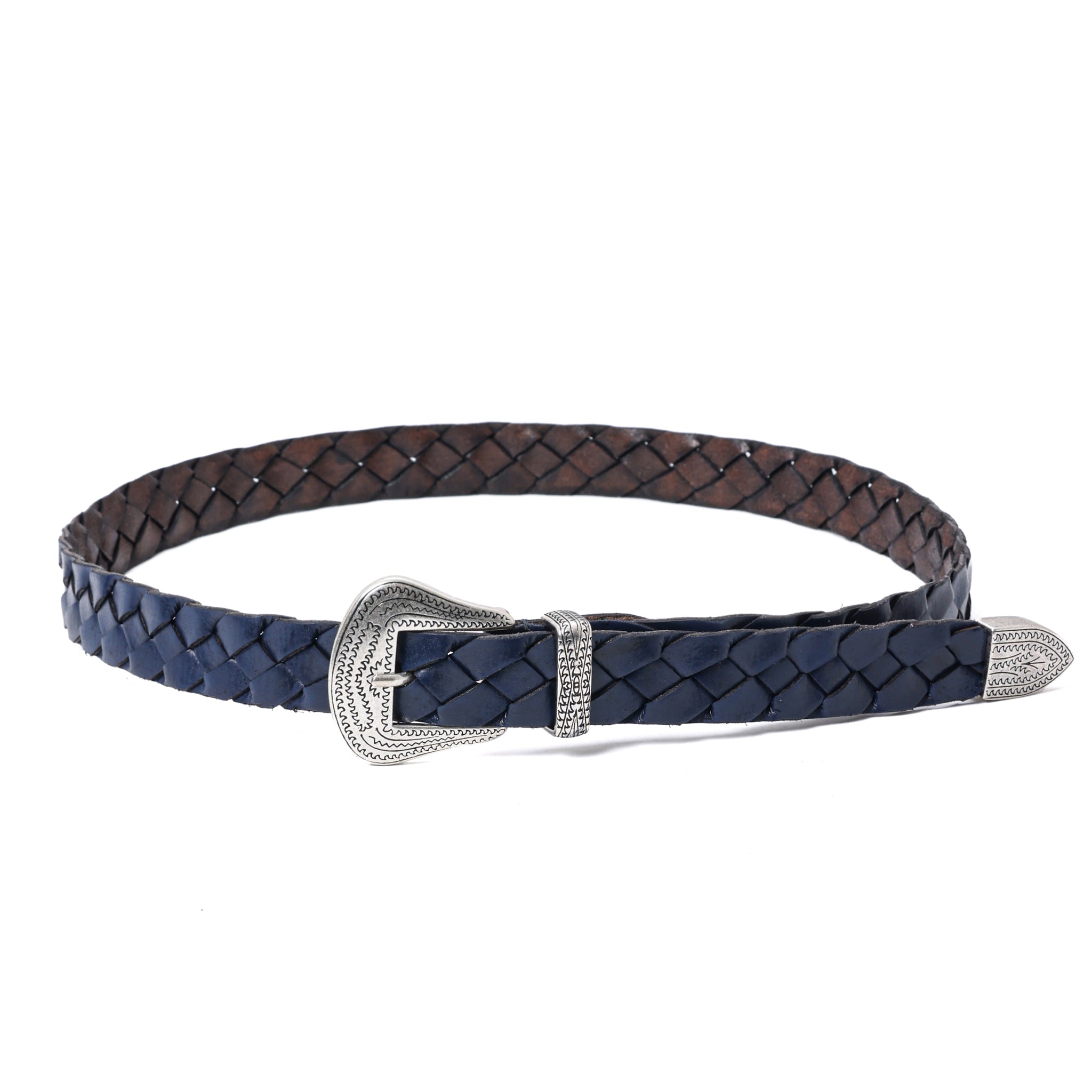 カウレザー ウェスタンメッシュベルト W08 (SILVER) | 25mm