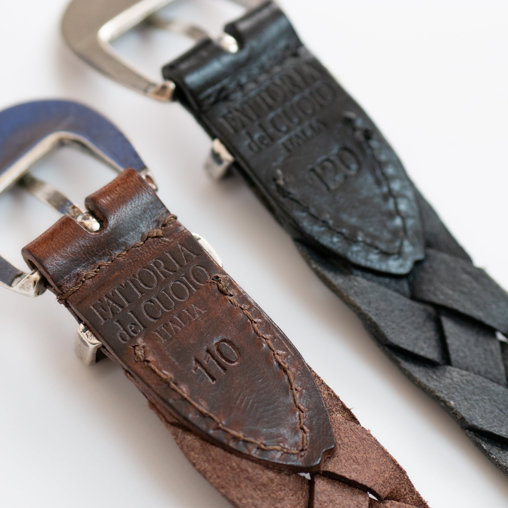 leather western mesh belt / SILVER BUCKLE