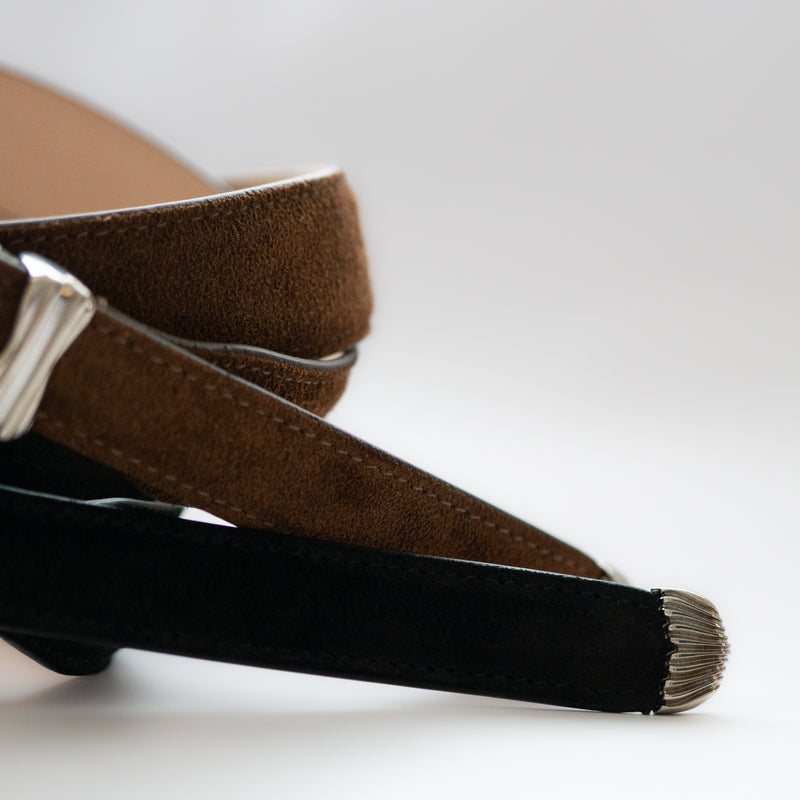 SUEDE LEATHER WESTERN BELT