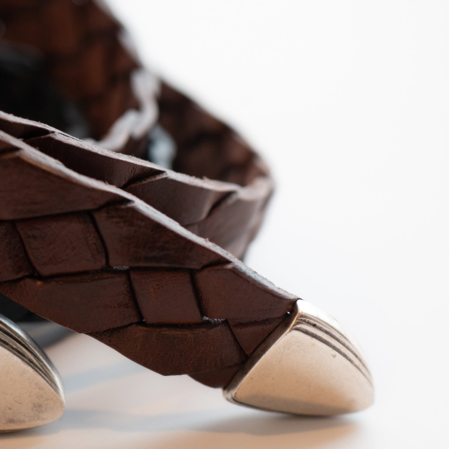 HAND-BRAIDED / leather western mesh belt | W06