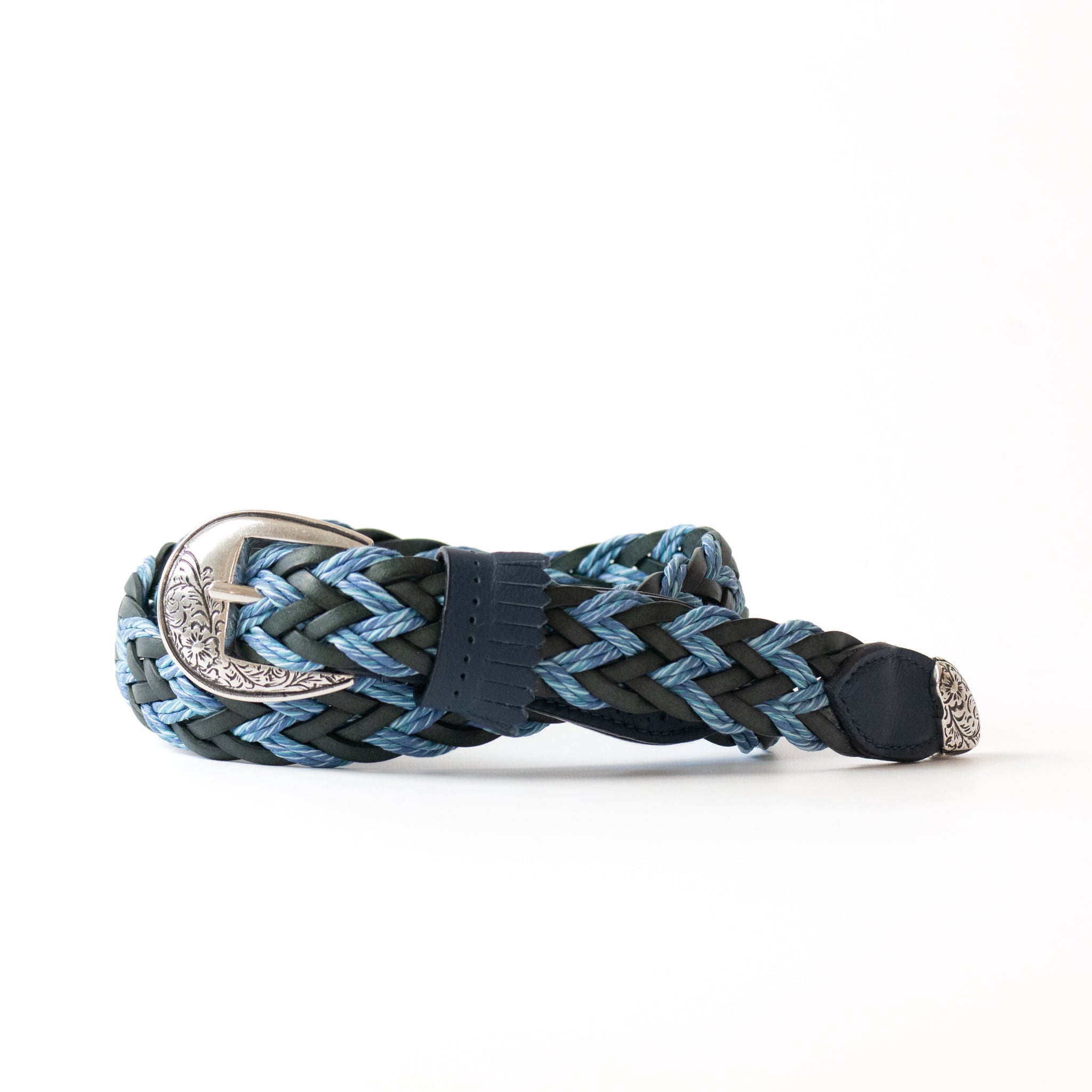 frangia 2° | Leather combination mesh BELT / SILVER & GOLD BUCKLE