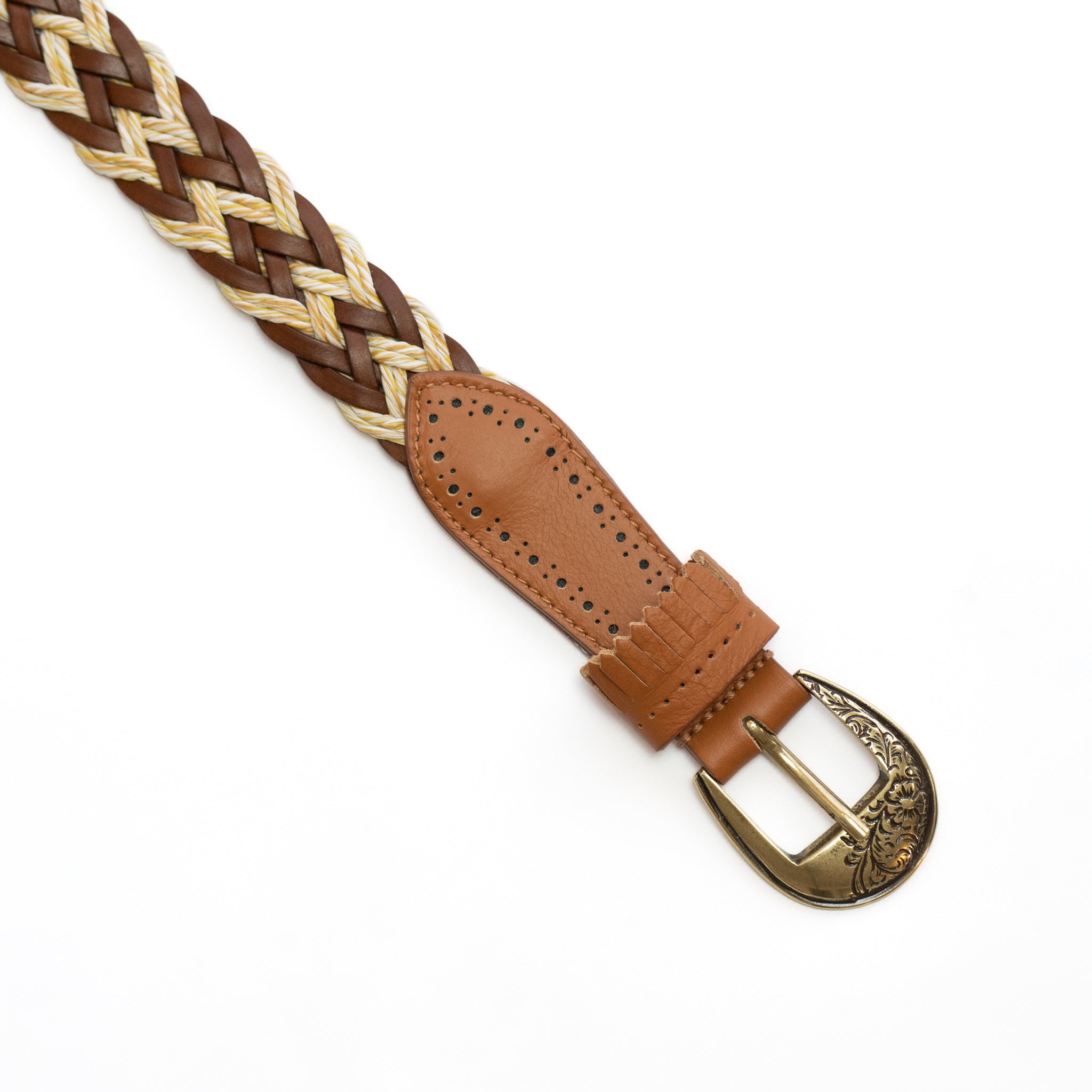 frangia 2° | Leather combination mesh BELT / SILVER & GOLD BUCKLE