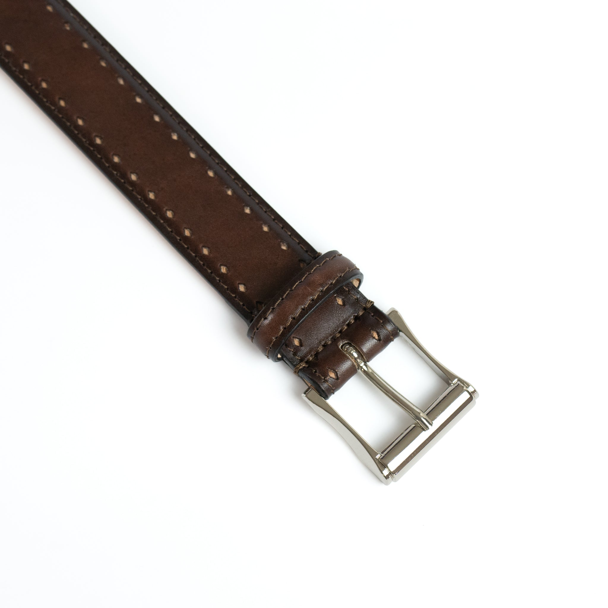 square buckle calf leather belt /  medallion