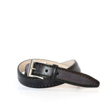 square buckle calf leather belt /  medallion