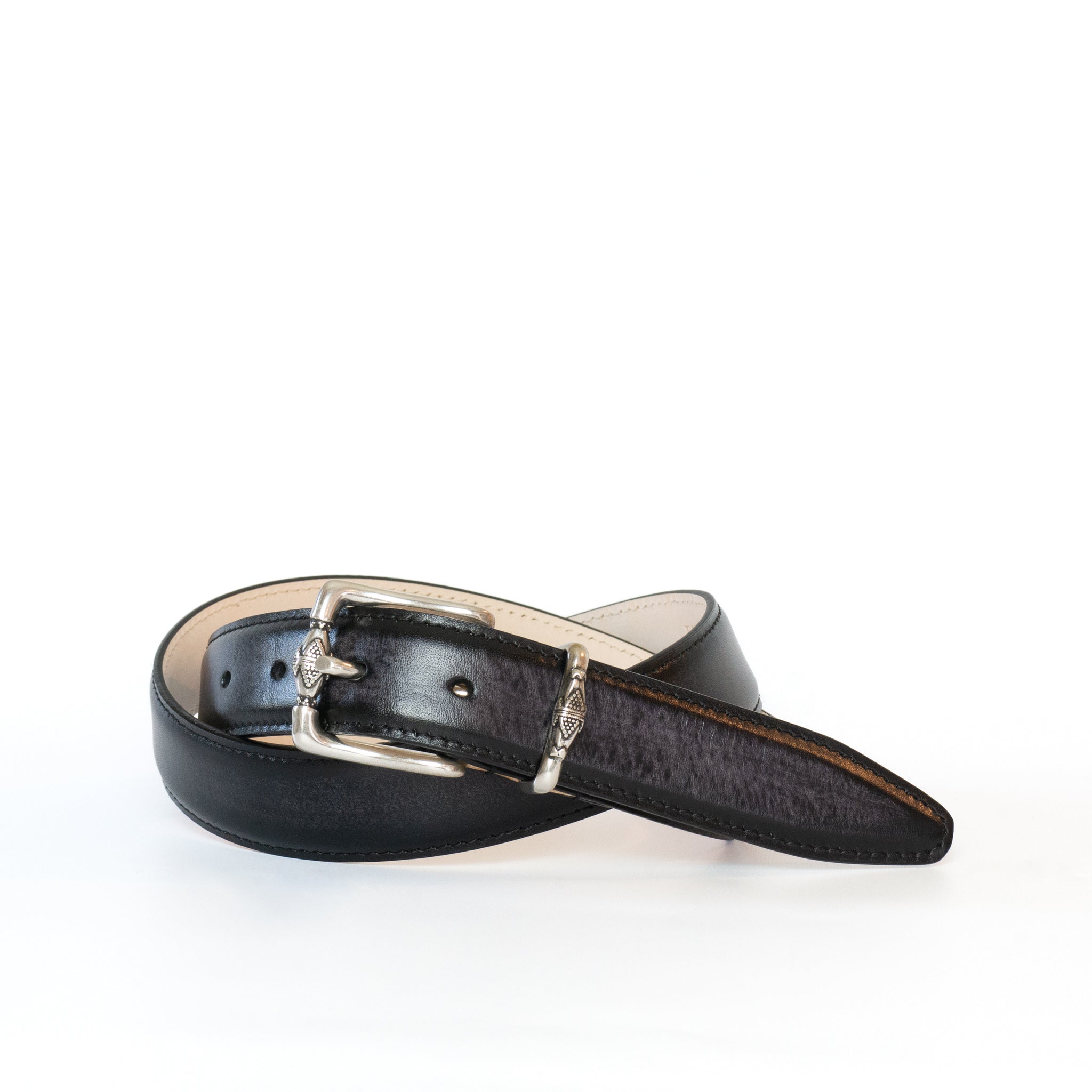 DECORATIVE BUCKLE CALF LEATHER BELT