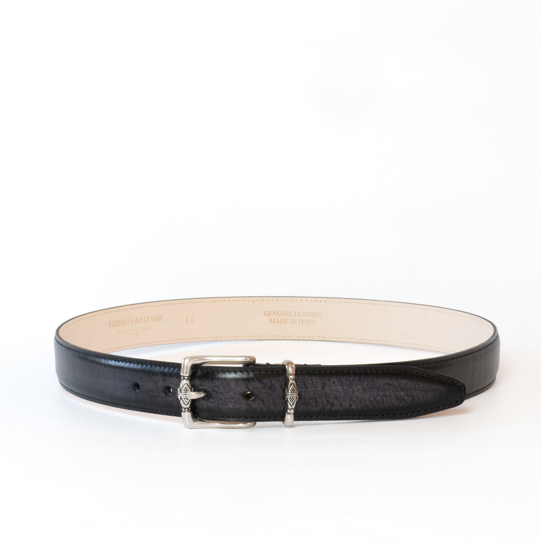 DECORATIVE BUCKLE CALF LEATHER BELT