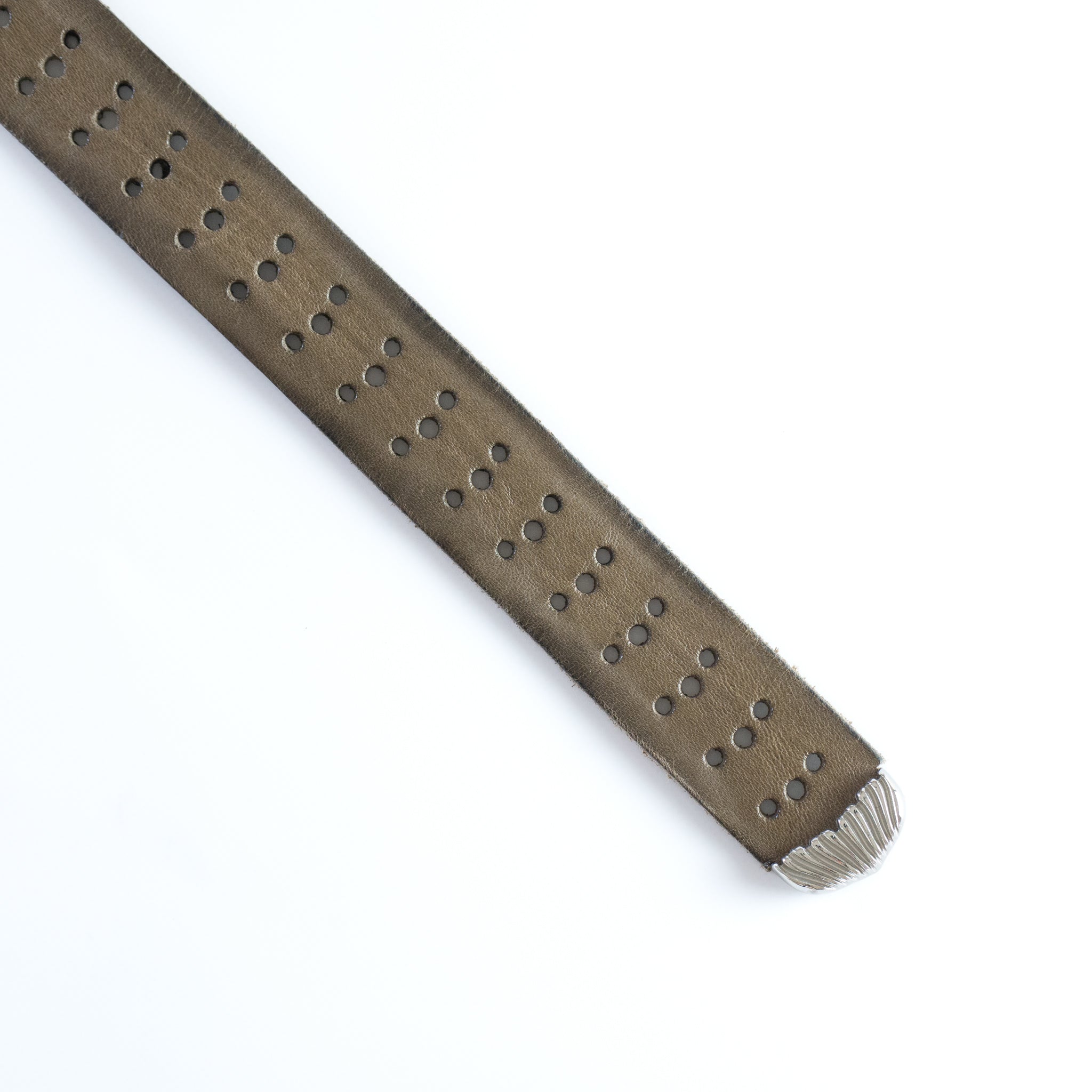 PERFORATED LEATHER WESTERN BELT