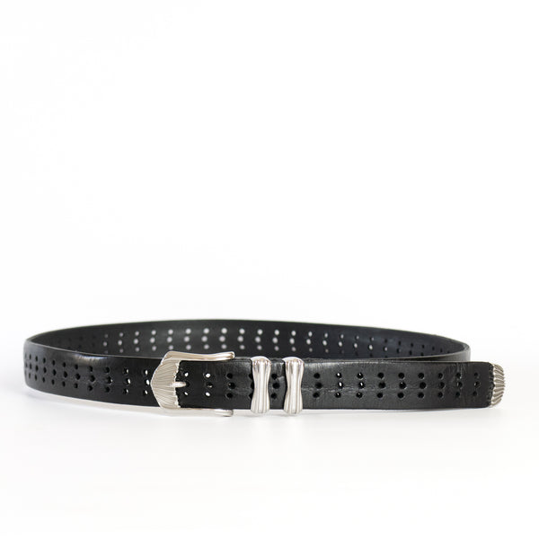 PERFORATED LEATHER WESTERN BELT