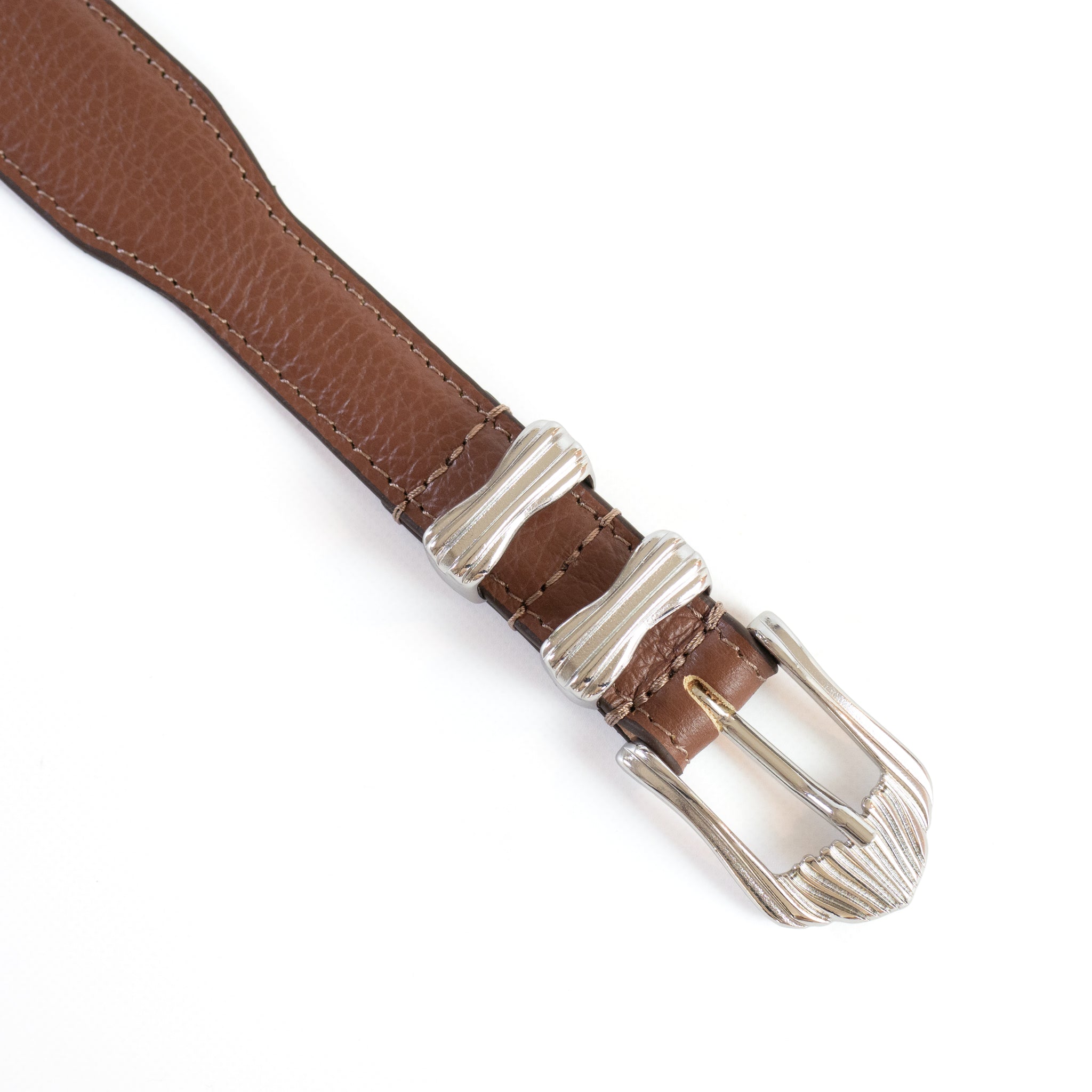 SHRINK EMBOSSED LEATHER WESTERN BELT