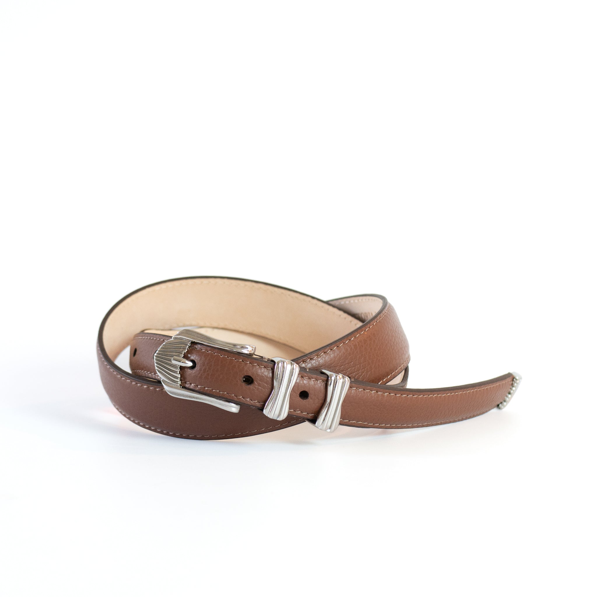 SHRINK EMBOSSED LEATHER WESTERN BELT