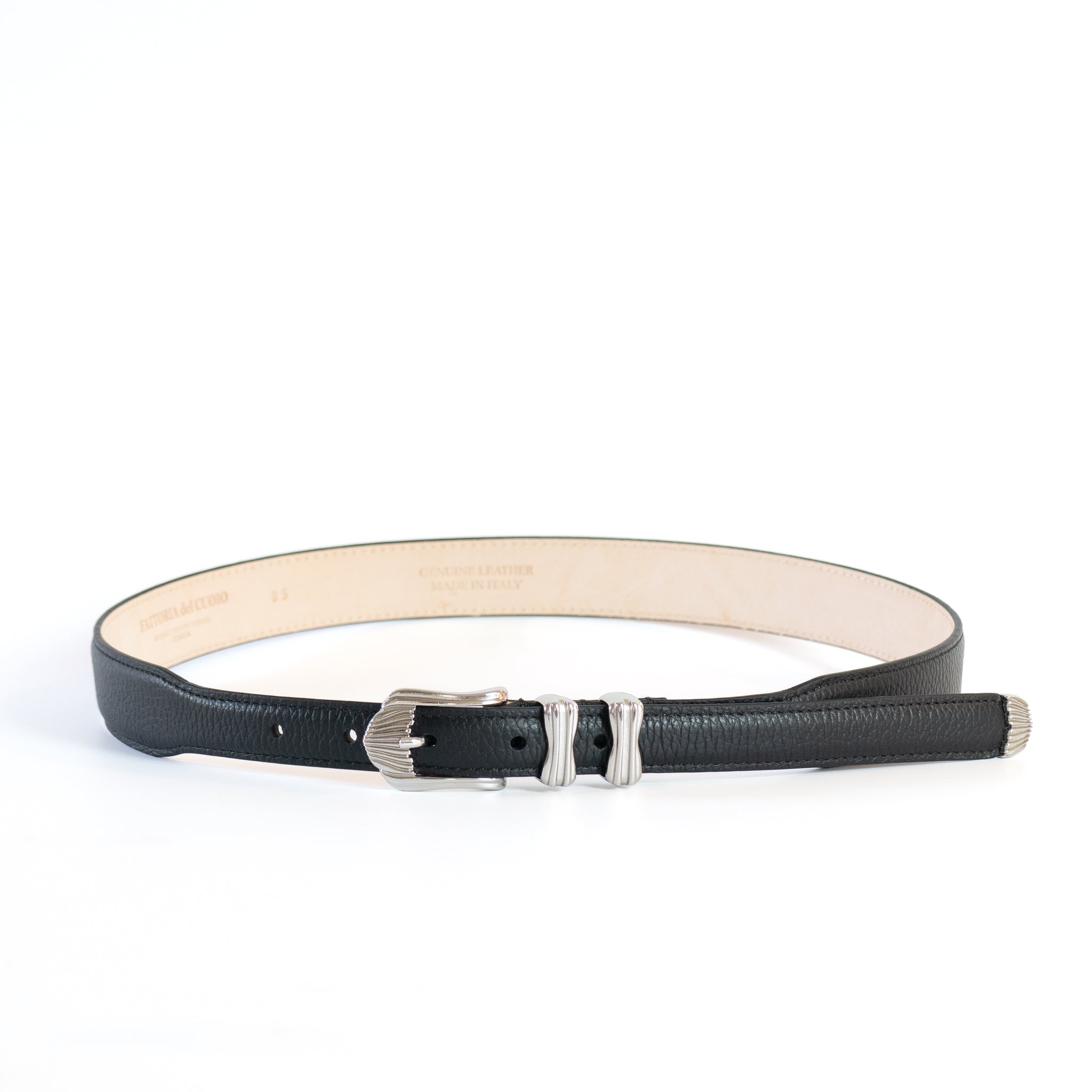 SHRINK EMBOSSED LEATHER WESTERN BELT