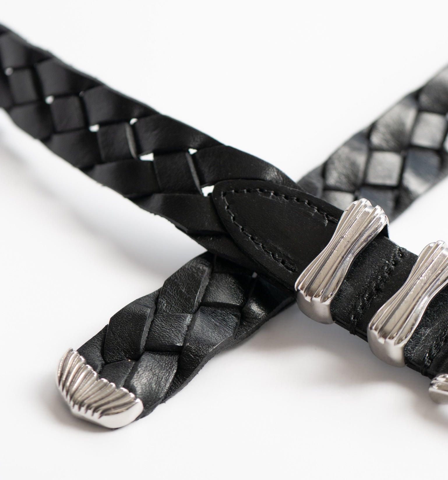 HAND-BRAIDED / leather western mesh belt | W05