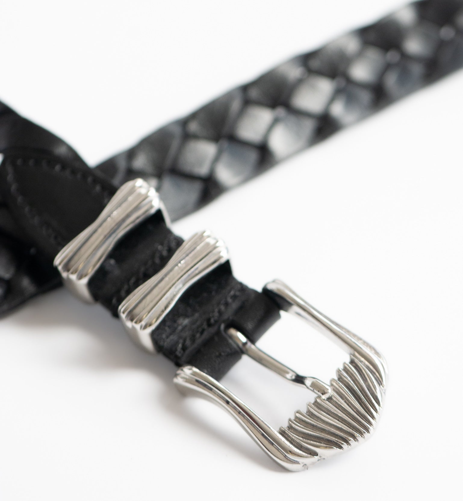 HAND-BRAIDED / leather western mesh belt | W05